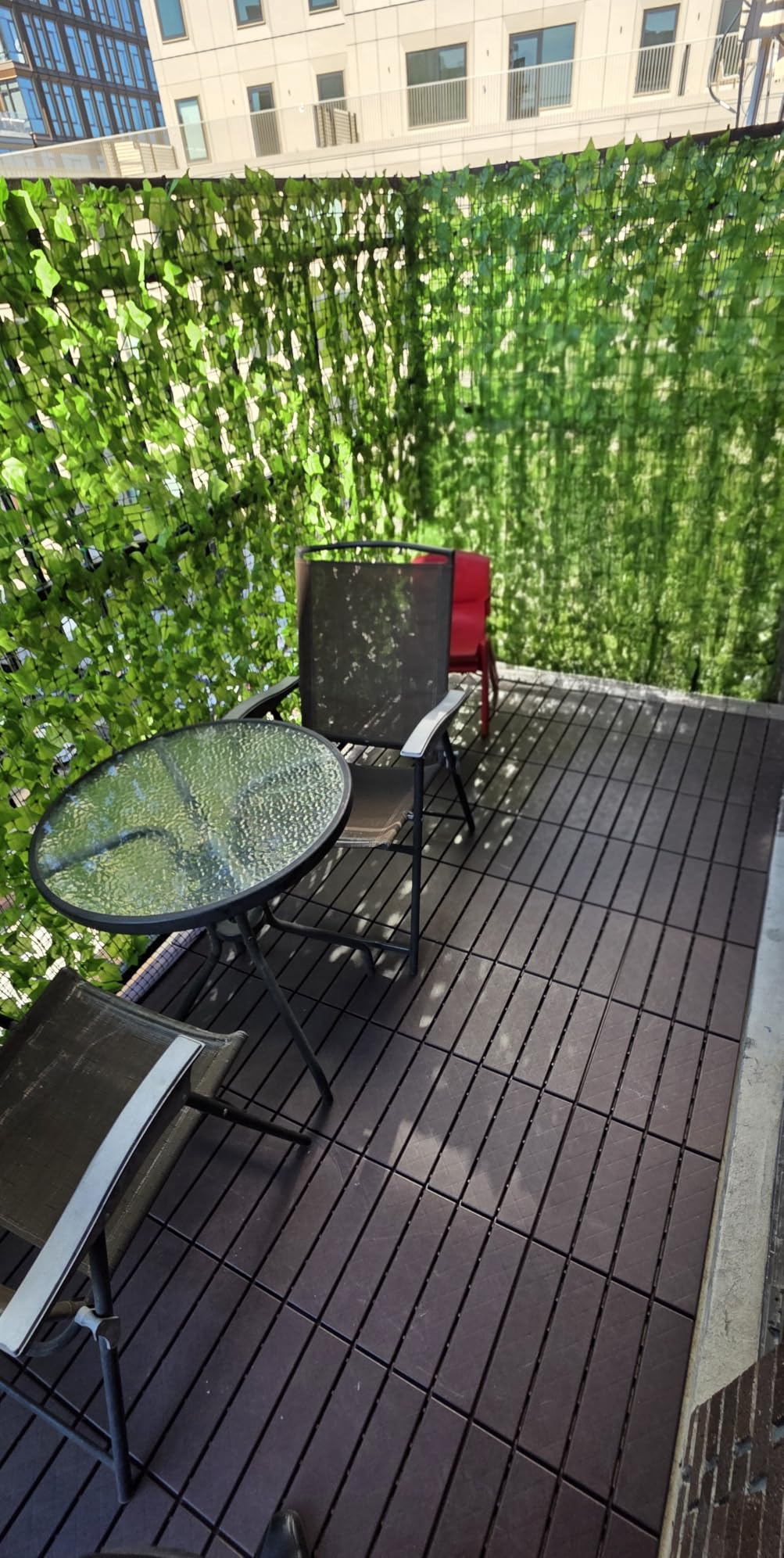 ODTORY Artificial Ivy Privacy Fence Wall Screen, 40X120 in UV-Anti Faux Greenery Backdrop Ivy Vine Leaf Hedges Fence Panels for Patio, Balcony, Garden, Backyard customer photo 2