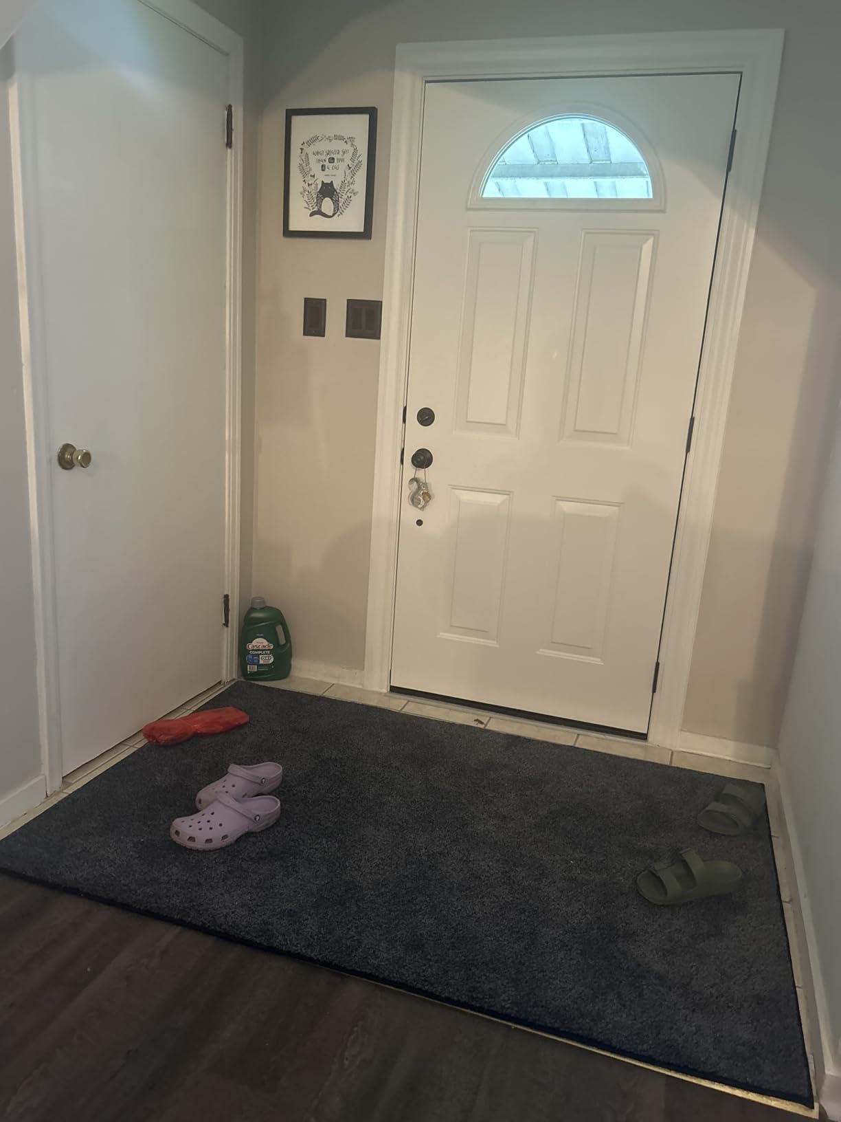 PURPGS Easy Care Area Rug 4ft x 6ft, Non-Slip Machine Washable Entryway Rug, Dog Door Mat, Stain Resistant Accent Rug for Hallway, Living Room, Bedroom and Mudroom, Brown-Light Cream customer photo 1