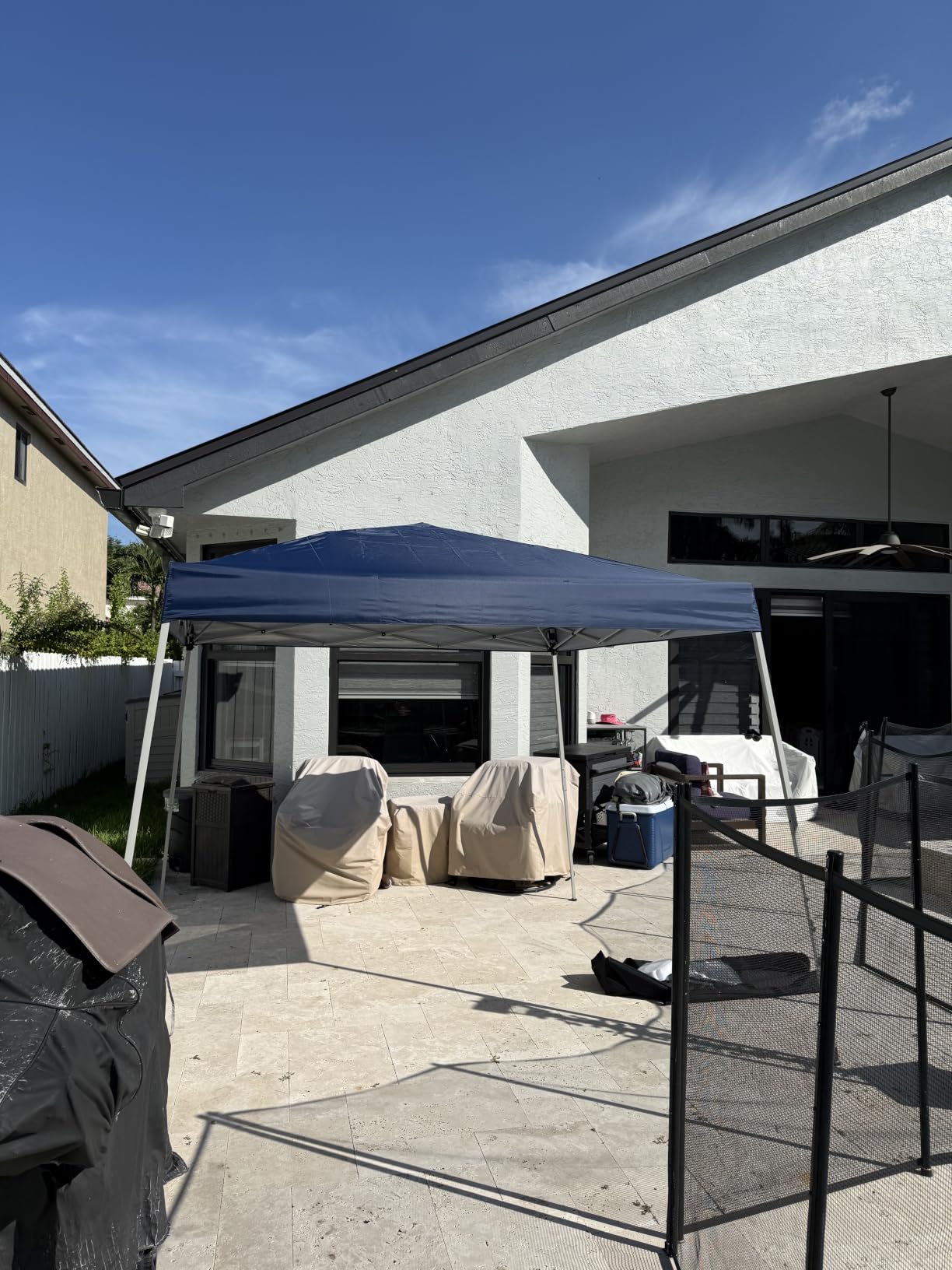 Pop-up Canopy Tent, 10x10 Foot, Slant Legs with Carrying Bag, Gazebo Shelter for Patio Deck Garden and Beach, 8x8 Foot Cover Included, Blue customer photo 1