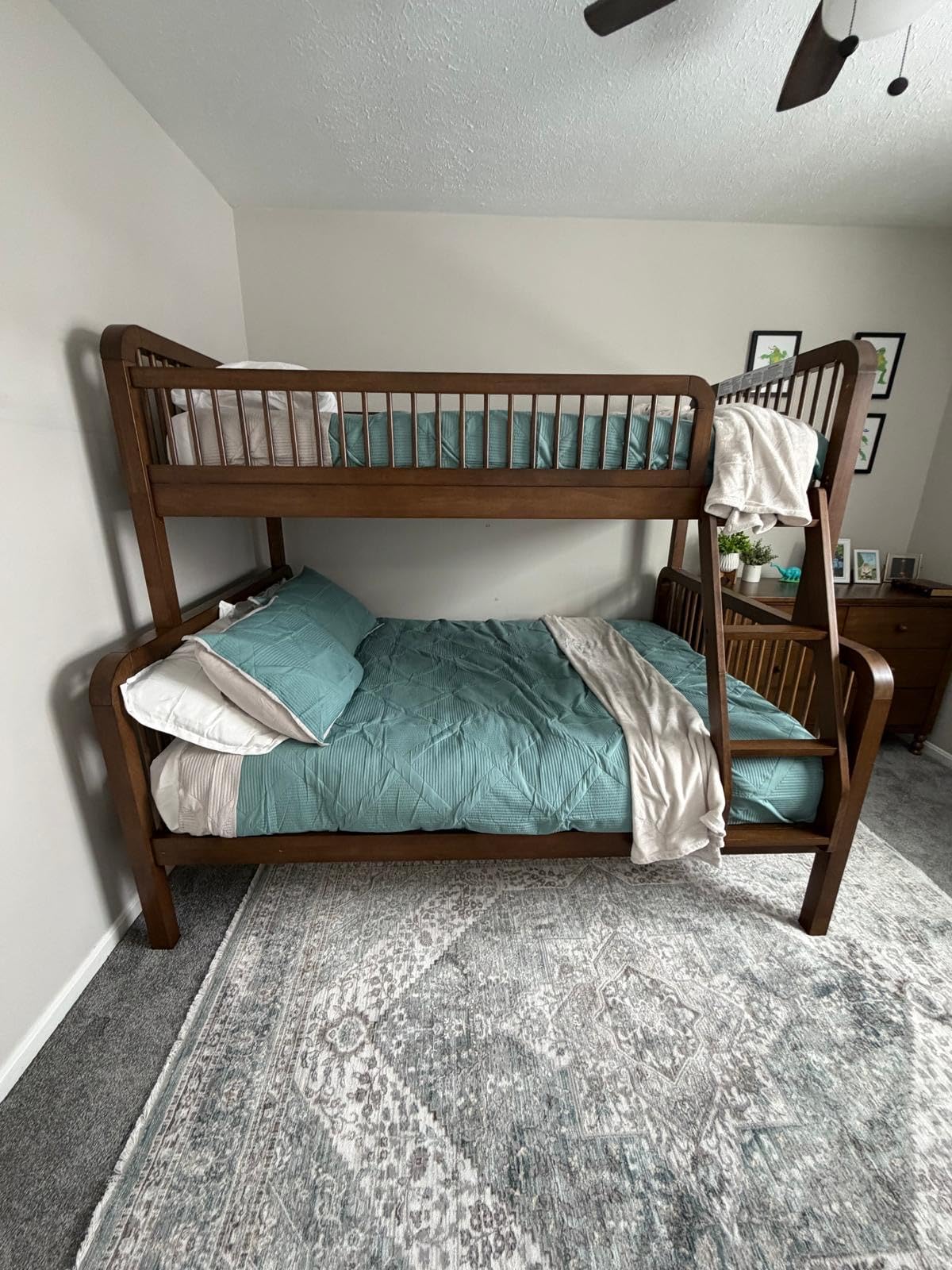 Storkcraft Pasadena Toddler Bed (White with Driftwood) - GREENGUARD Gold Certified, Fits Standard Full-Size Crib & Toddler Mattress, Toddler Safety Guardrails Included, Complete Design with Footboard customer photo 2