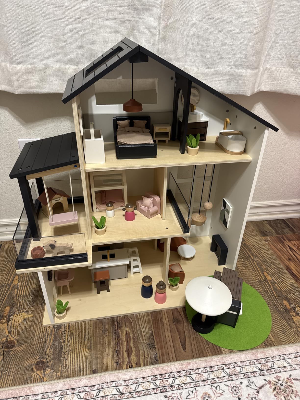 Tiny Land Doll House, Modern Family Dollhouse with Realistic Design, Wooden Dollhouse with 53Pcs Furniture - Ideal Gift for Kids Ages 3+ customer photo 1