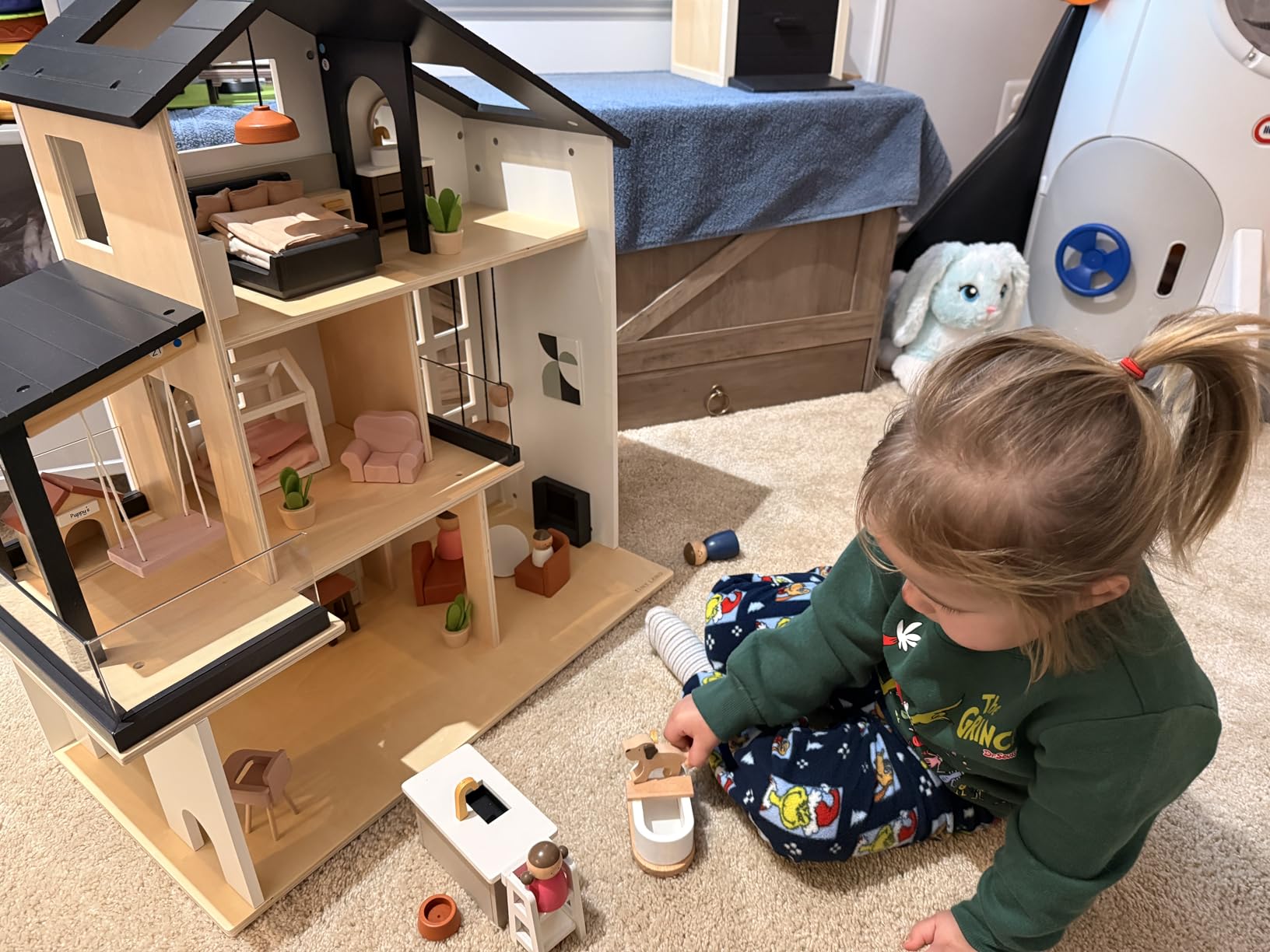 Tiny Land Doll House, Modern Family Dollhouse with Realistic Design, Wooden Dollhouse with 53Pcs Furniture - Ideal Gift for Kids Ages 3+ customer photo 2