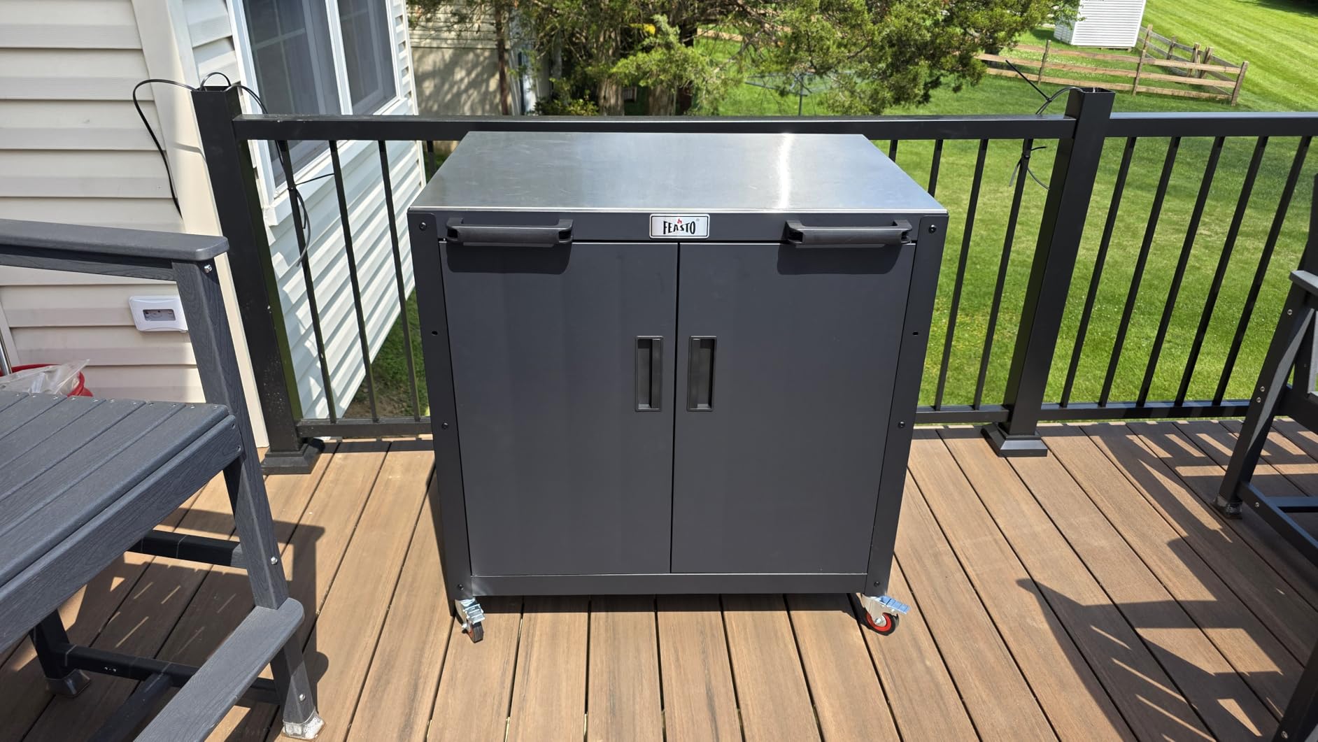 Feasto Modular Outdoor Kitchen Island with Storage and Stainless Steel Top | Stainless Steel Top for BBQ Food Prep, Storage Cabinet for Supplies, Modular Design for Outdoor Kitchen customer photo 1