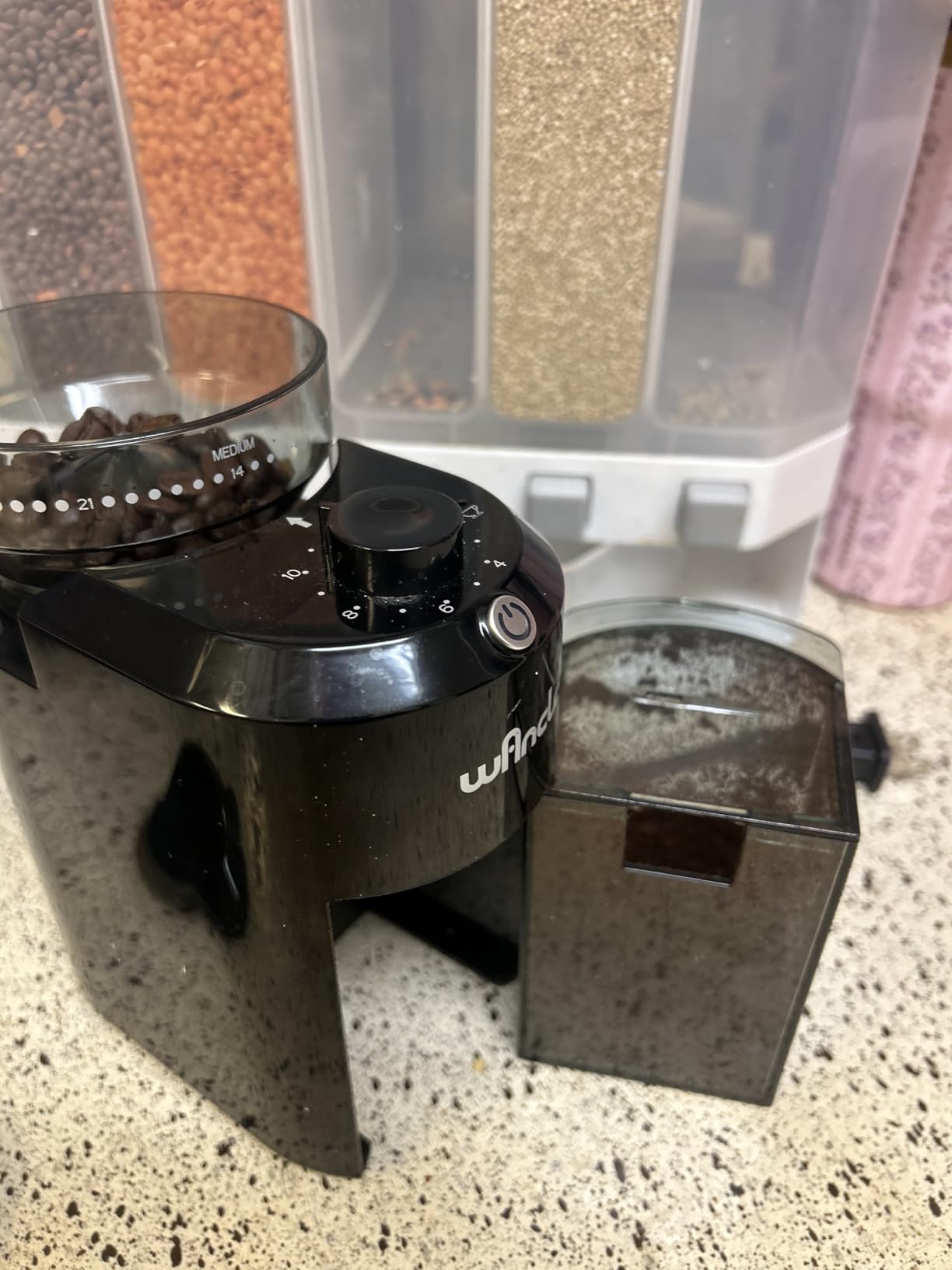 Wancle Electric Burr Coffee Grinder - Adjustable with 28 Precise Grind Settings for 12 Cups - Professional Coffee Bean Grinder, Black customer photo 2