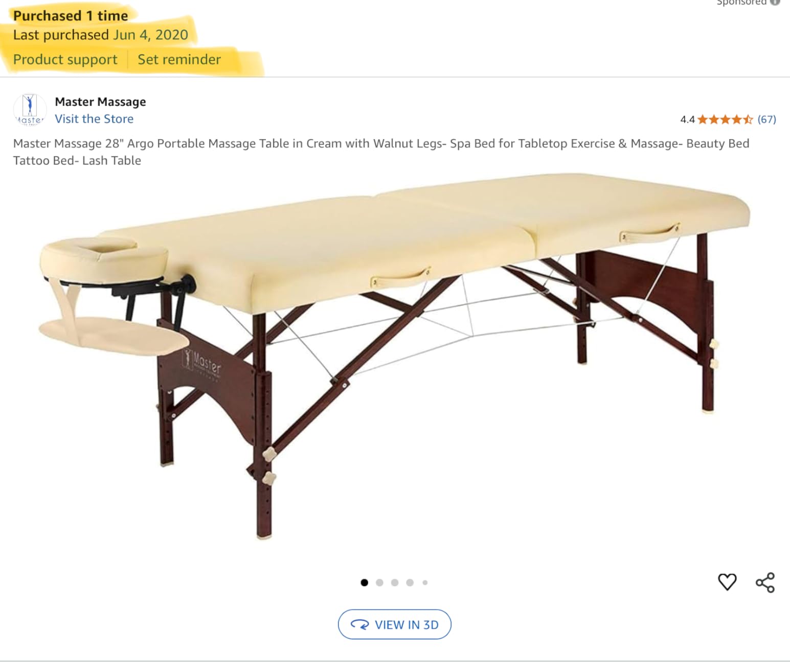 Master Massage Standard Argo Portable Massage Table, Black customer photo 1