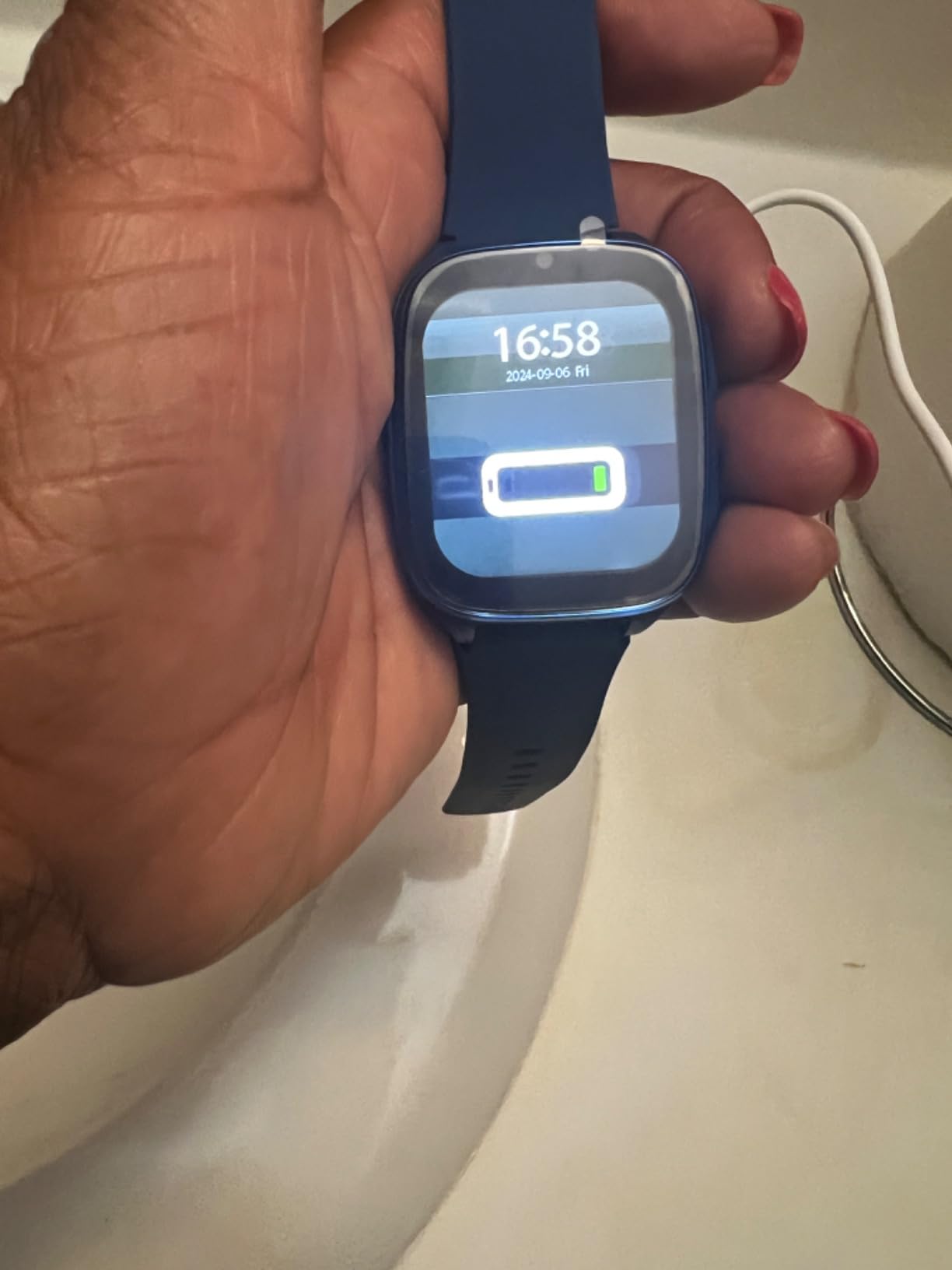 4G Kids Smartwatch Phone-Smart Cell Phone Watch for Boys Girls Ages 4-12 with Call, SOS, Parental Controls, Games, Camera, Alarm, Video, Music Children's Smart Watch Gift (Includes SIM Card)Dark Blue customer photo 1