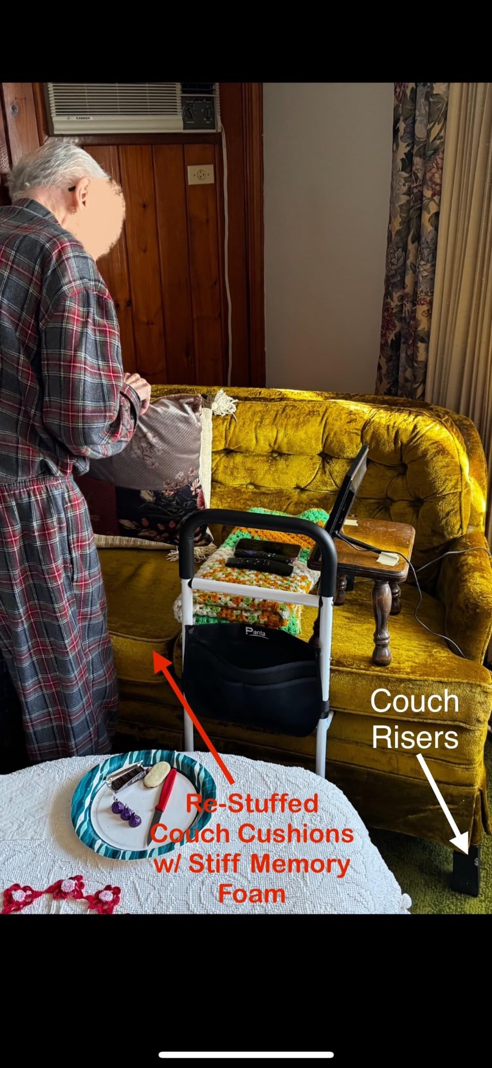 Panta Bed Rails for Elderly Adults Safety, Grey - Adjustable Bed Cane with Non-Slip Handle and Storage Pocket customer photo 1