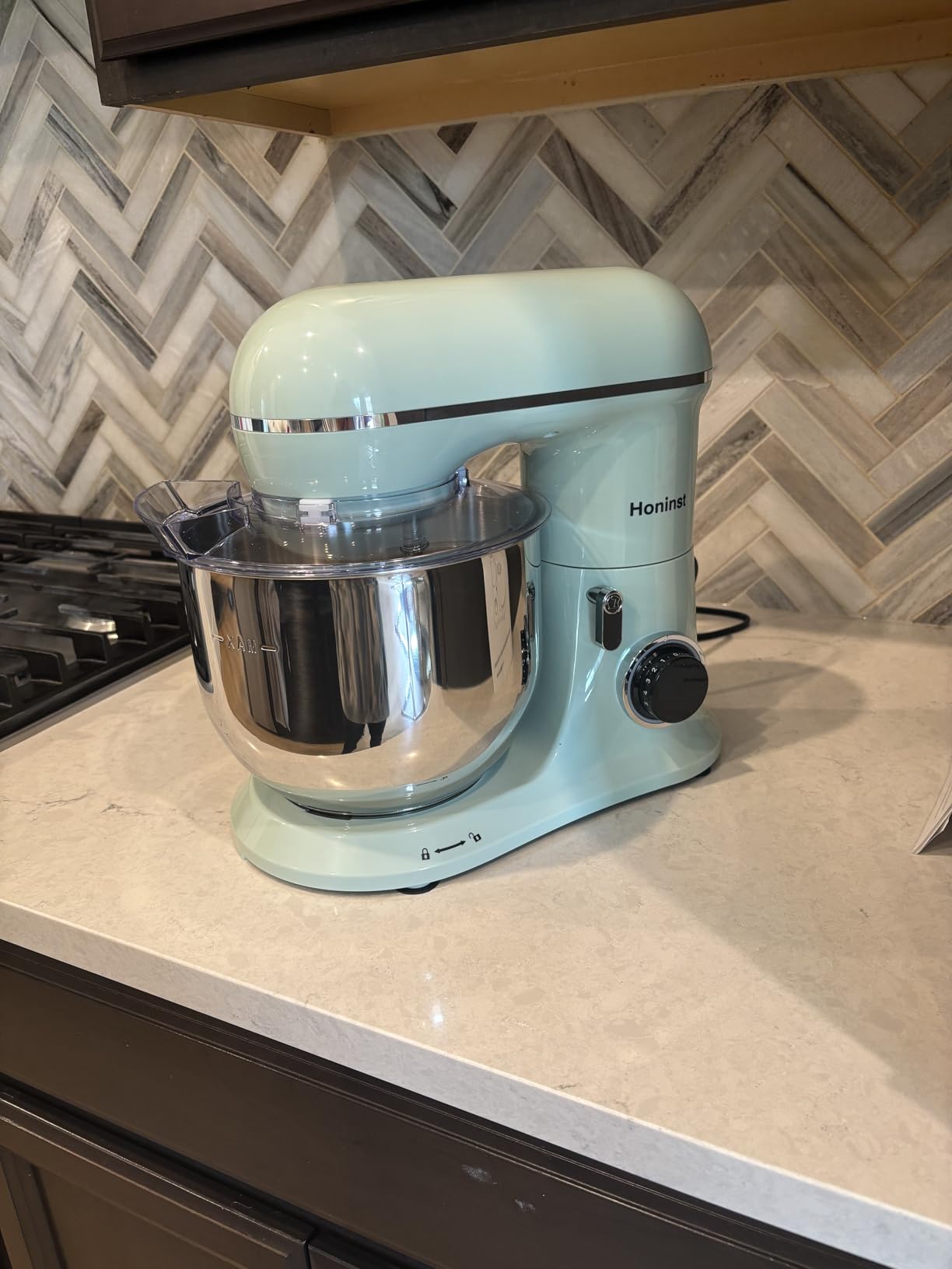 Honinst Stand Mixer, 6.5QT 10-Speed Tilt-Head Electric Stand Mixer, 3-In-1 Kitchen Mixer with Bowl, Dough Hook, Whisk and Beater, Black customer photo 2