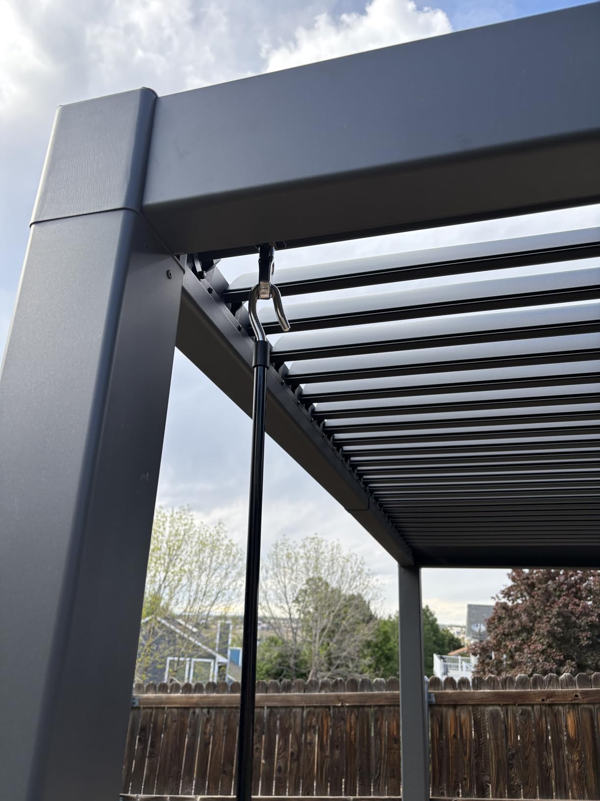 PURPLE LEAF Louvered Pergola 10' x 12' Aluminum Outdoor Pergola with Adjustable Louvers Roof and Integrated Drainage System 70 Mph High Wind Resistant Small Pergolas for Patio Deck Porch Yard customer photo 1