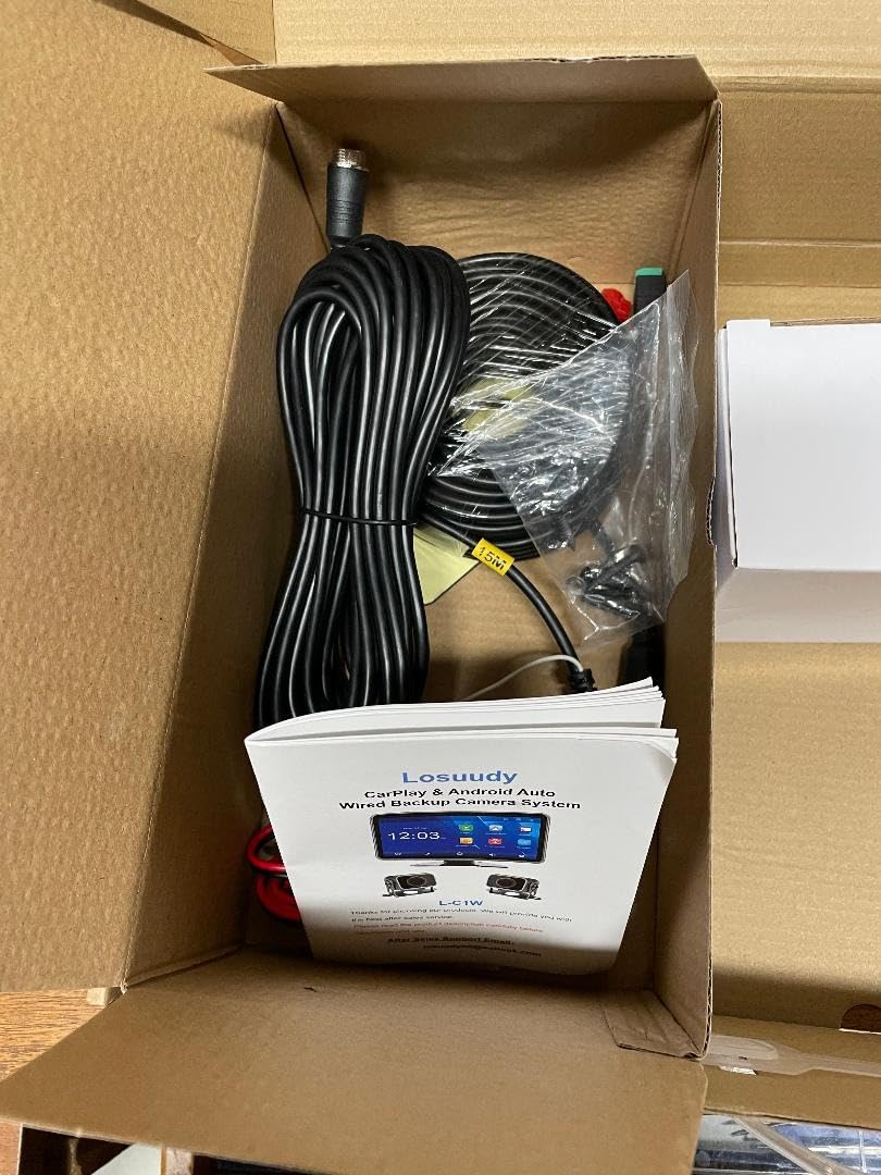 Truck RV Camera System with CarPlay & Android Auto, 10'' Touch Screen Monitor with Recording & Voice Control & Navigation, 2 HD1080P Wired Rearview Backup Camera for Semi Trucks, RVs, Trailers customer photo 2