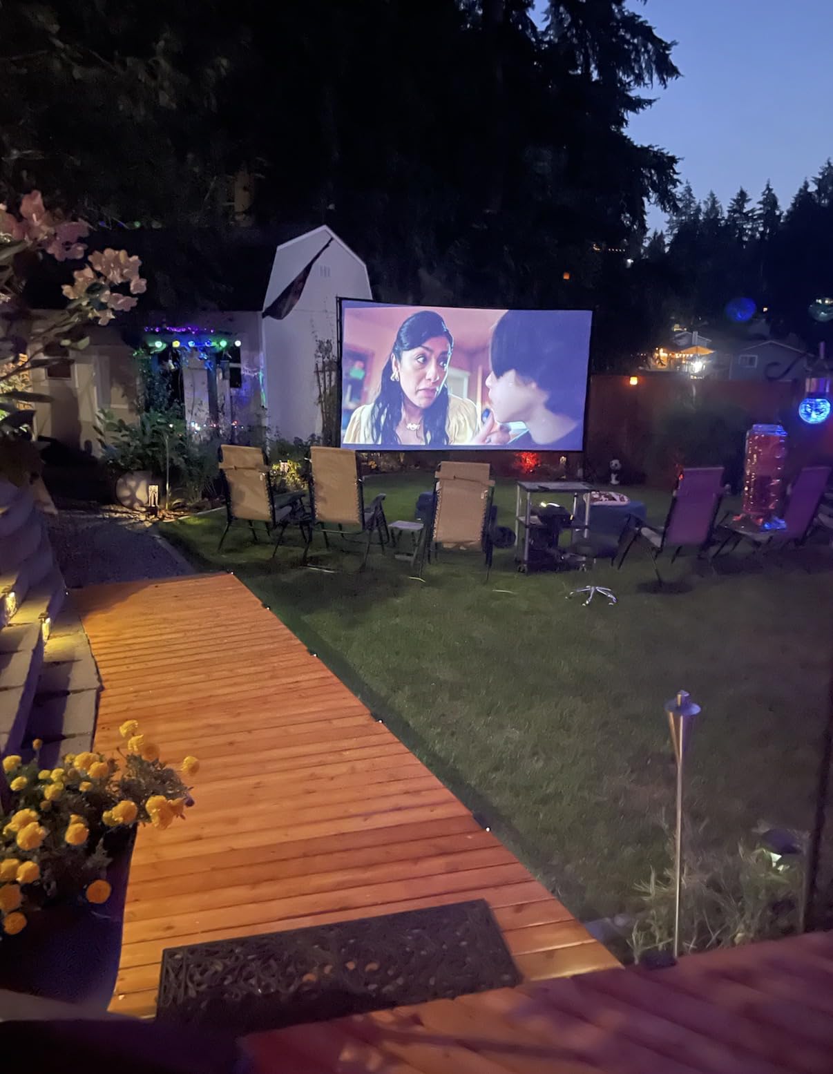 Projector with 5G WiFi and Bluetooth, Native 1080P Projector with Screen Included, Full HD 18000LM Movie Projector customer photo 2