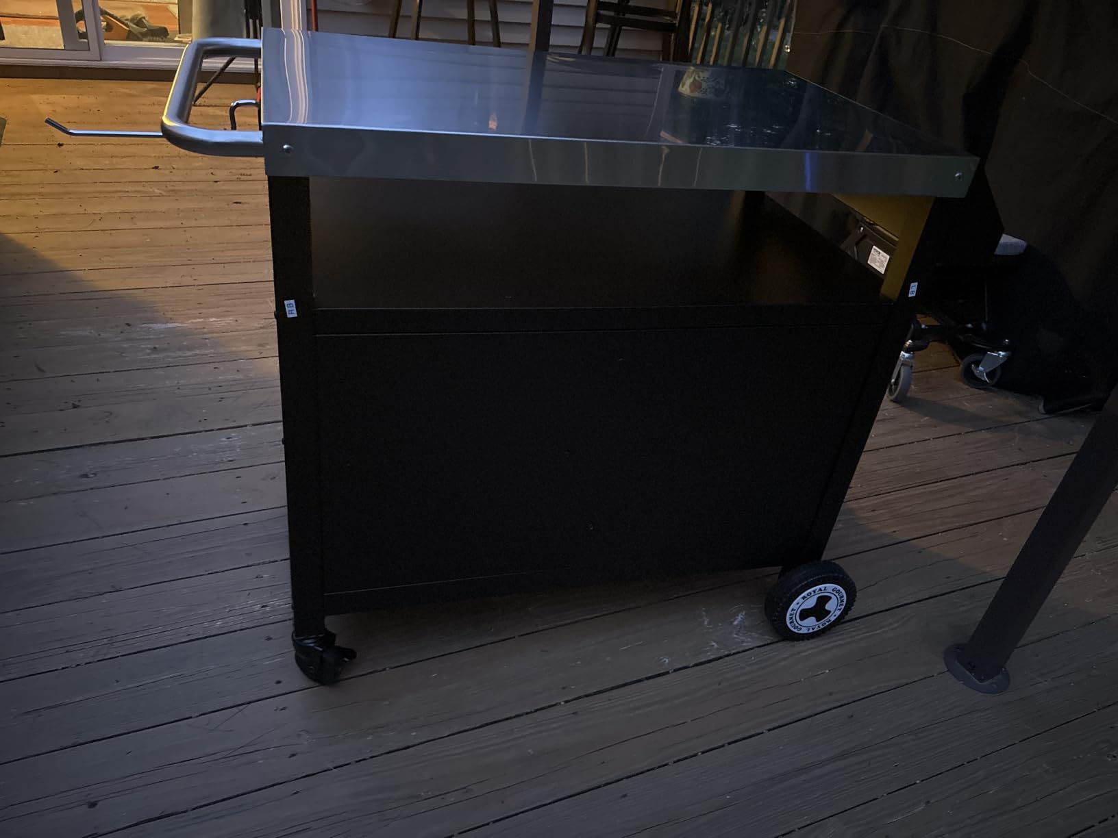Outdoor Grill Cart with Wheels, Movable Kitchen Island with Storage Cabinet for BBQ, Stainless Steel Dining Cart Table for Food Prep, Black (PC3403S-SC) customer photo 2