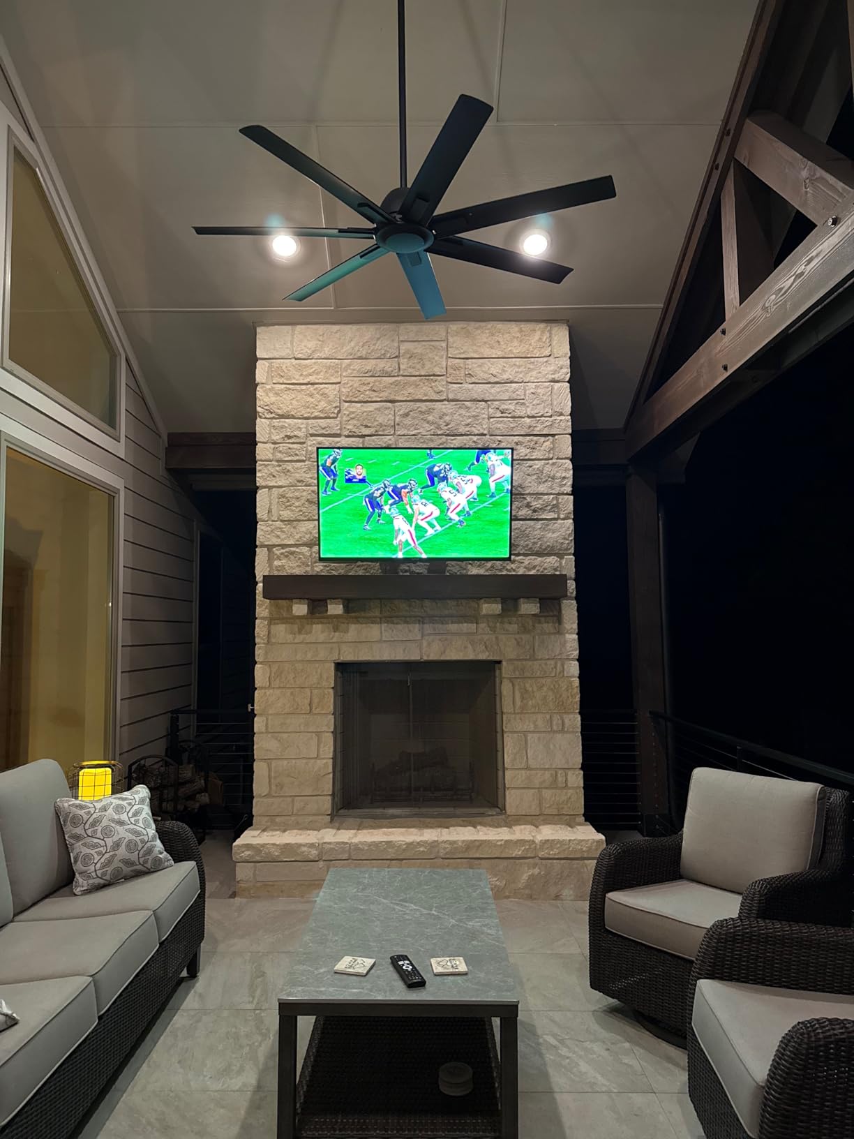 SYLVOX Outdoor TV, Smart QLED TV 55 inch, Weatherproof Outdoor TVs Support Google Assistant, 4K UHD, Wide Viewing Angle, IP56 Waterproof, 1000 Nits Partial Sun QLED Television (2026 Model) customer photo 1