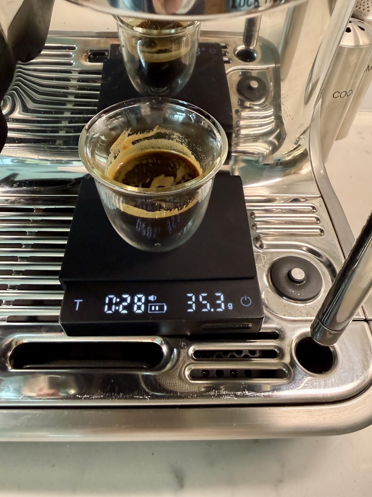 MHW-3BOMBER Mini Coffee Scale with Timer, Rechargeable Espresso Scale with Gravity Sensing, 2kg/0.1g Precision Scale for Espresso&Pour-Over Coffee, Portable Digital Kitchen Scale, Black ES6029B-OS customer photo 2