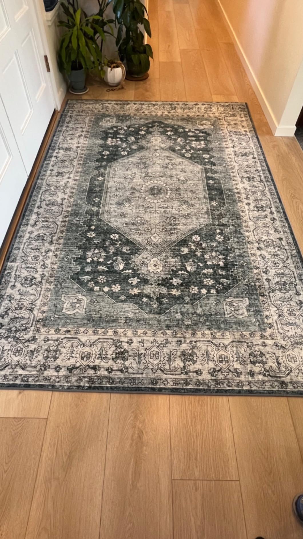 Nuloom Splashguard Prairie Green/Ivory, 5' x 8', Vintage, Soft and Cozy, High Traffic, Stain Resistant, Easy Clean, Durable, Machine Washable Area Rug for Bedroom, Living Room, Dining, Den, Foyer customer photo 2