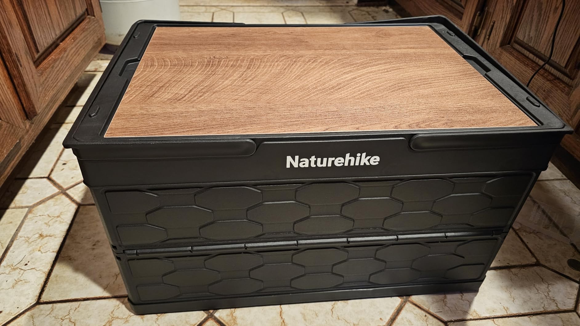 Naturehike Lispace Camping Table with Storage Box, 50L Collapsible Trunk Organizer with Lid, Folding Storage Bin for Camping Picnic Home customer photo 1