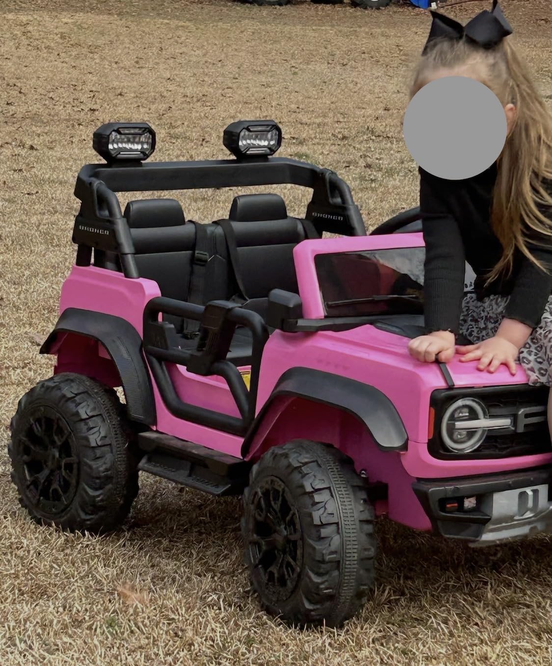 First Ride On 24V Ride on Toys for Big Kids, Licensed Ford Bronco Raptor 2 Seater Ride on Cars with Remote Control, Ride on Truck w/ 4-Wheeler Suspension, 3 Speeds, Led Lights, Bluetooth (24V, Pink) | First Ride On customer photo 1