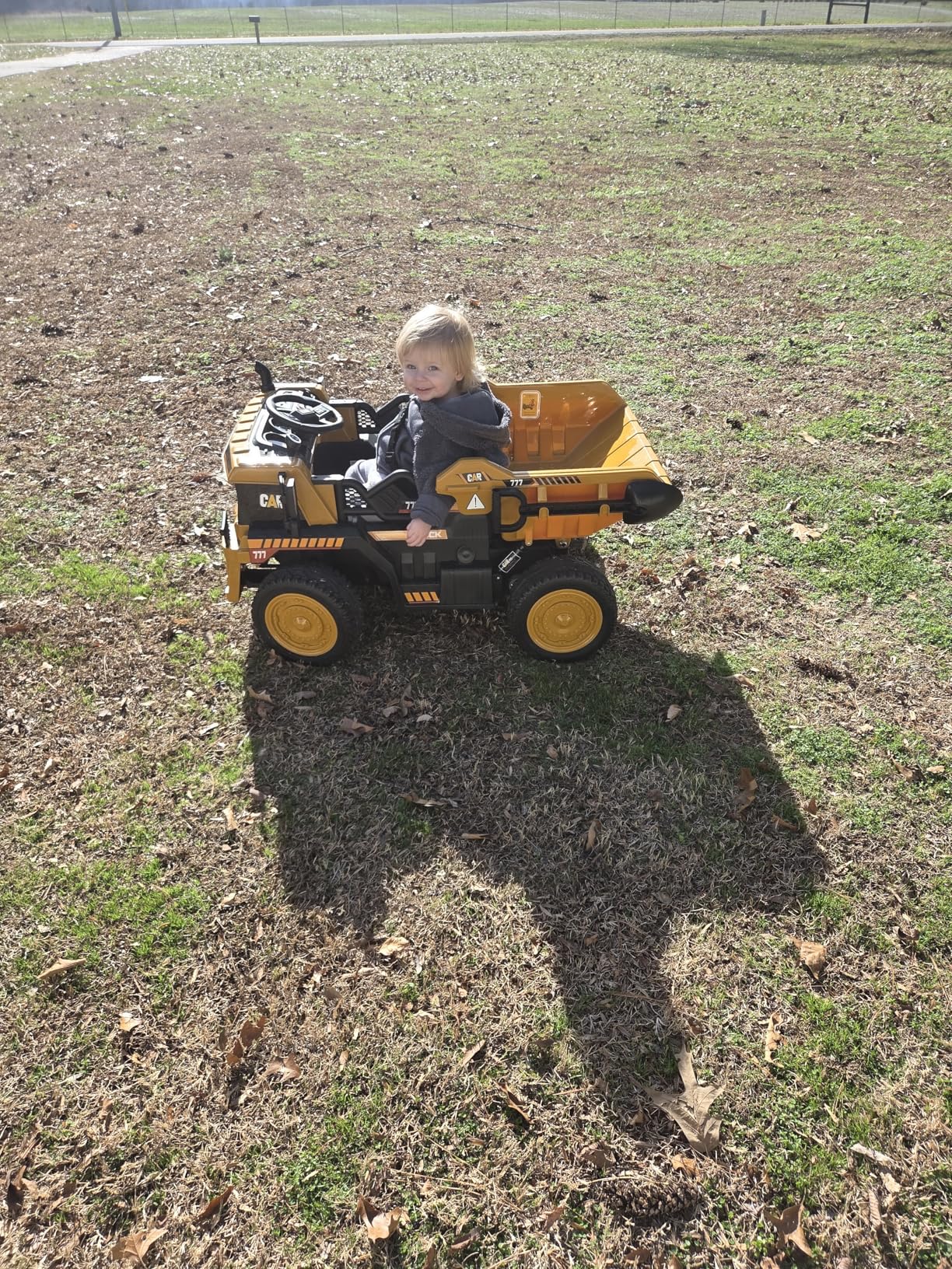 ANPABO 24V Ride On Dump Truck, 2X75W Powerful Motors, Up to 4.4Mph, EVA Tires, Construction Vehicle w/Electric Dump Bed and Extra Shovel, 19