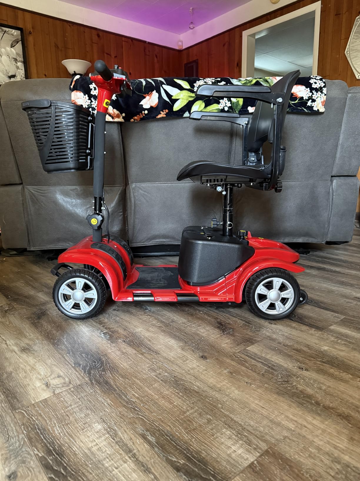 Mobility Scooter for Adults, Senior, 4 Wheels Electric Powered Chargeable Device for Travel, Lightweight Mobility Scooter, with LED Headlights and Basket, Charger Included customer photo 1