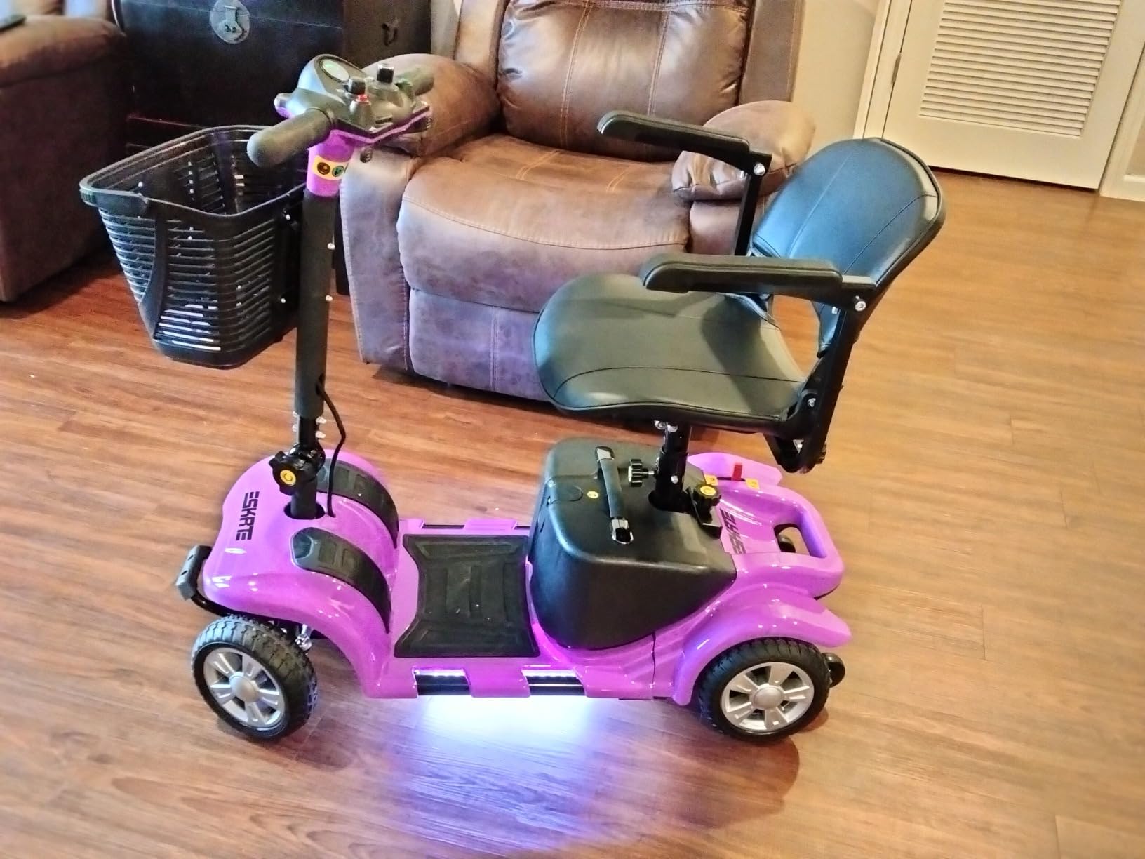 Mobility Scooter for Adults, Senior, 4 Wheels Electric Powered Chargeable Device for Travel, Lightweight Mobility Scooter, with LED Headlights and Basket, Charger Included customer photo 2