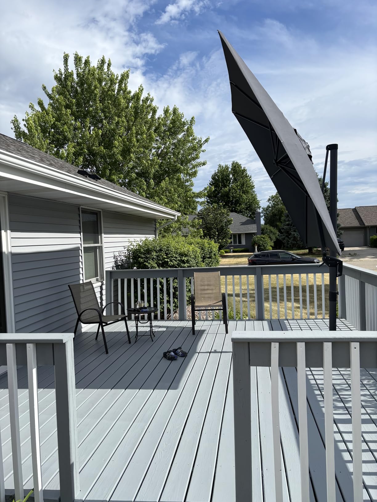 PURPLE LEAF 10 Feet Patio Umbrella Outdoor Cantilever Square Umbrella Aluminum Offset Umbrella with 360-degree Rotation for Garden Deck Pool Patio Taupe customer photo 1