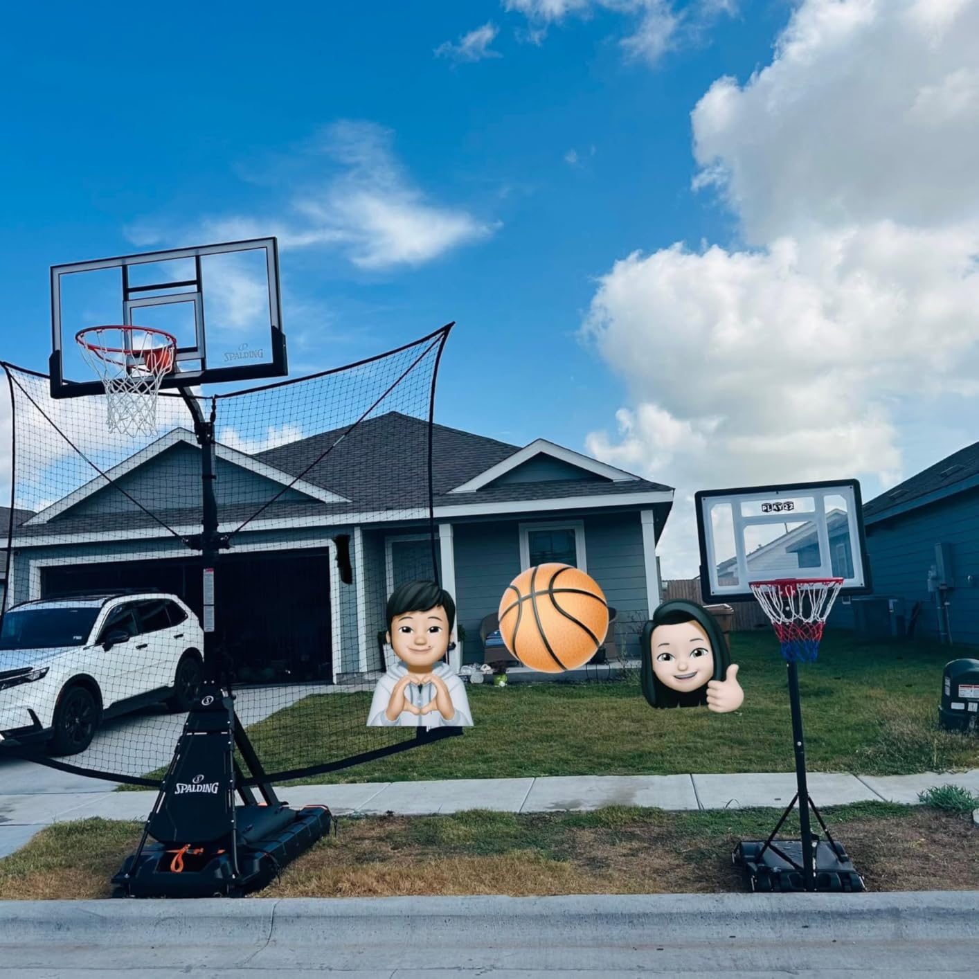 Kids Basketball Hoop Outdoor - 33 inch Backboard, 70-84in Adjustable Height, Portable Basketball Hoops & Goals for Kids/Teenagers/Youth in Backyard/Driveway/Indoor - Fillable Base customer photo 1