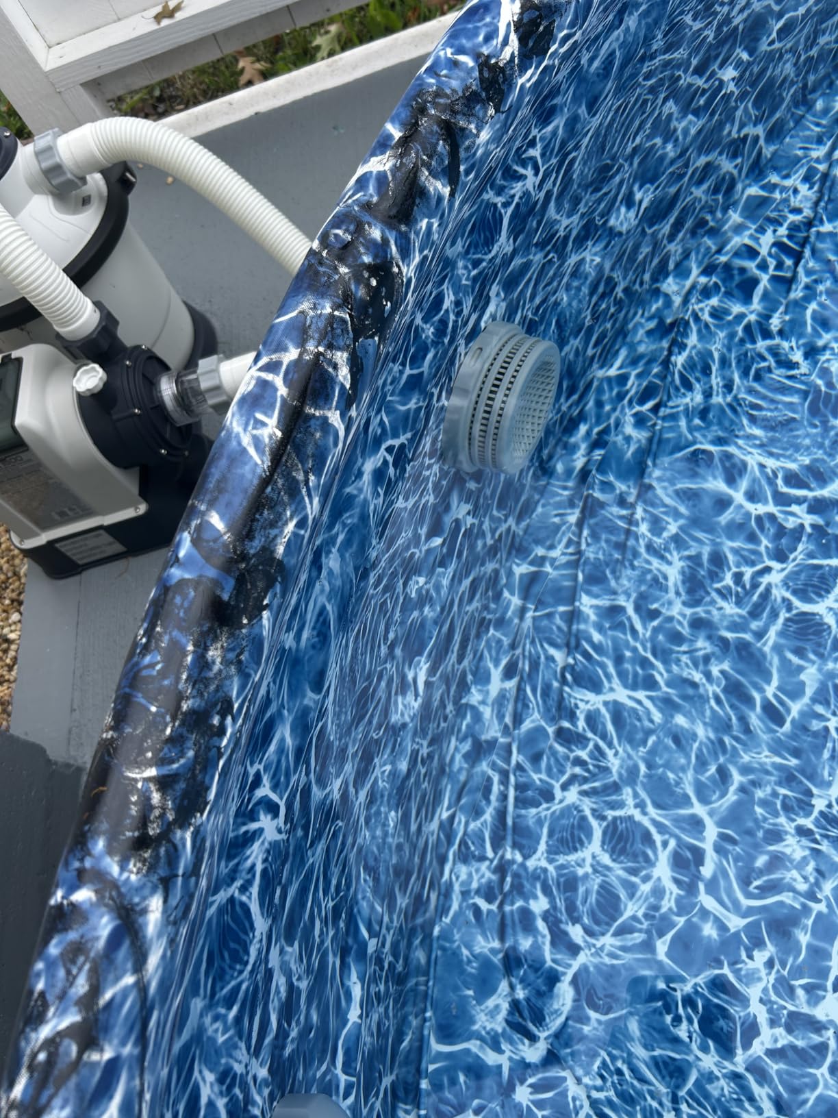 8 Ft Steel Round Stock Tank Pool Cover - Upgraded to Full Coverage, Wire Rope & Winch Design Increase Stability - Blue customer photo 2
