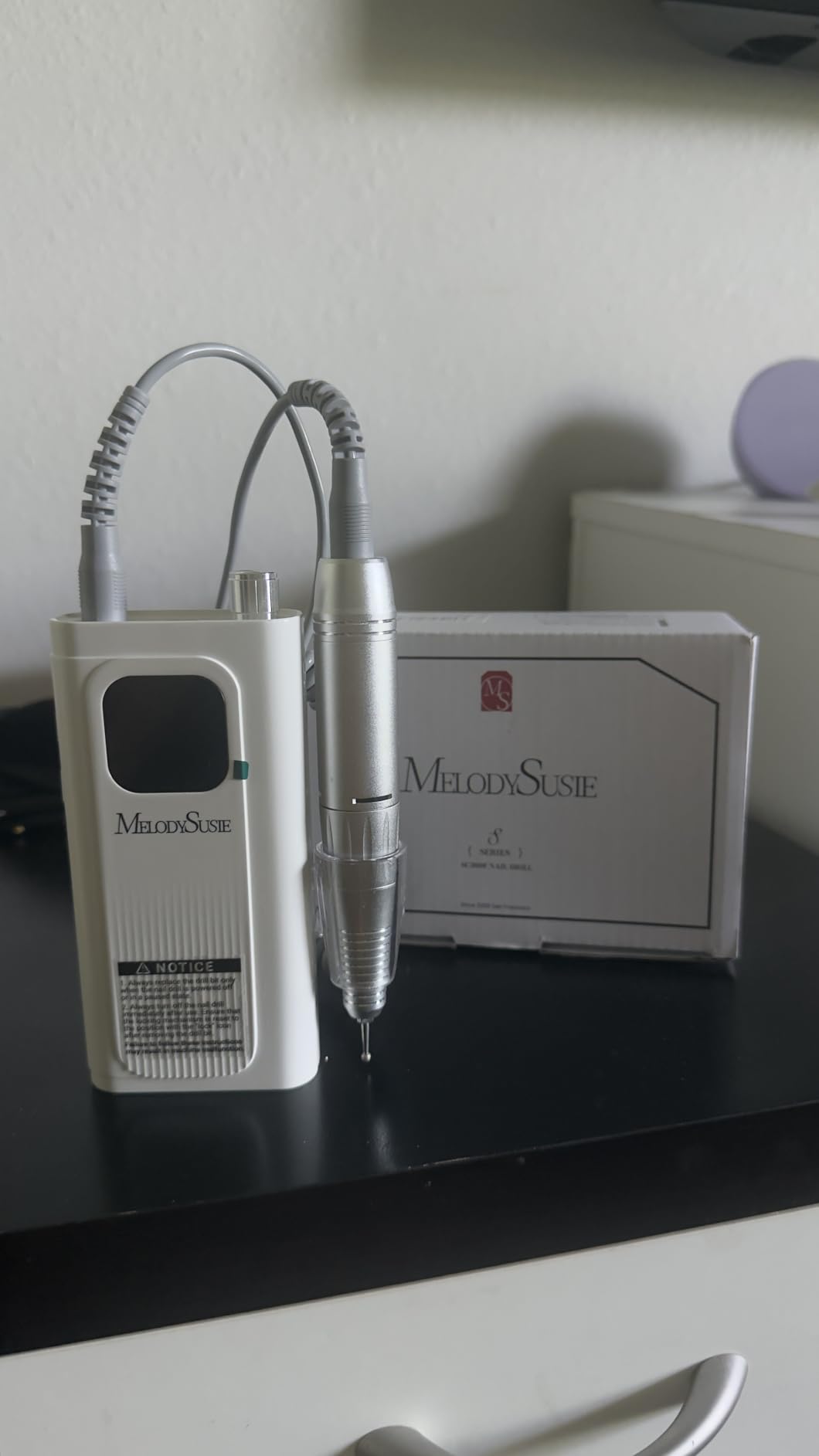 MelodySusie Entry-Level Clip-On Rechargeable Essential Nail Drill, SC300F 30000RPM E-File with LCD Display for All Manicure Shaping & Gel Removal, Ideal for Training, Nail Art Practice & Home Use, Pink customer photo 2