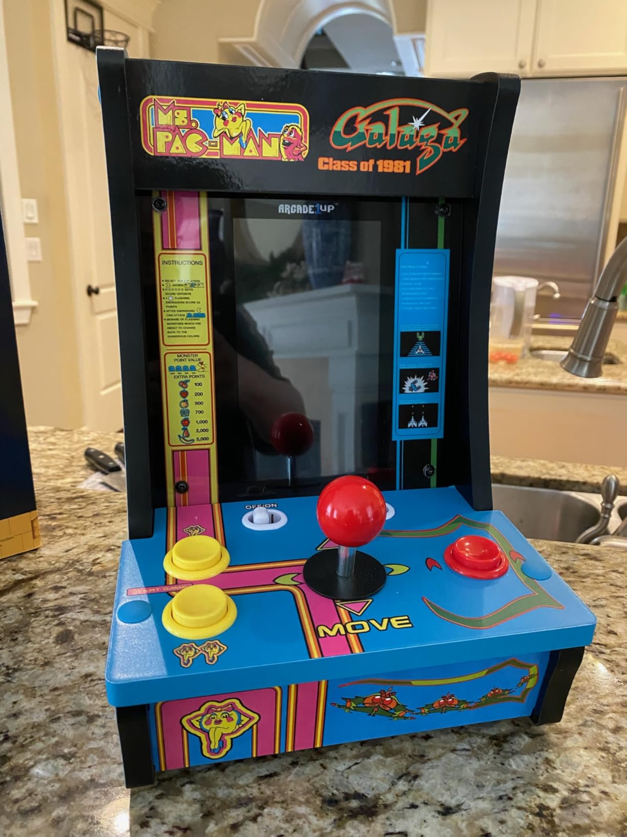 Arcade1Up Pac-Man Countercade Countertop Arcade Machine with 3 Retro Games, 7