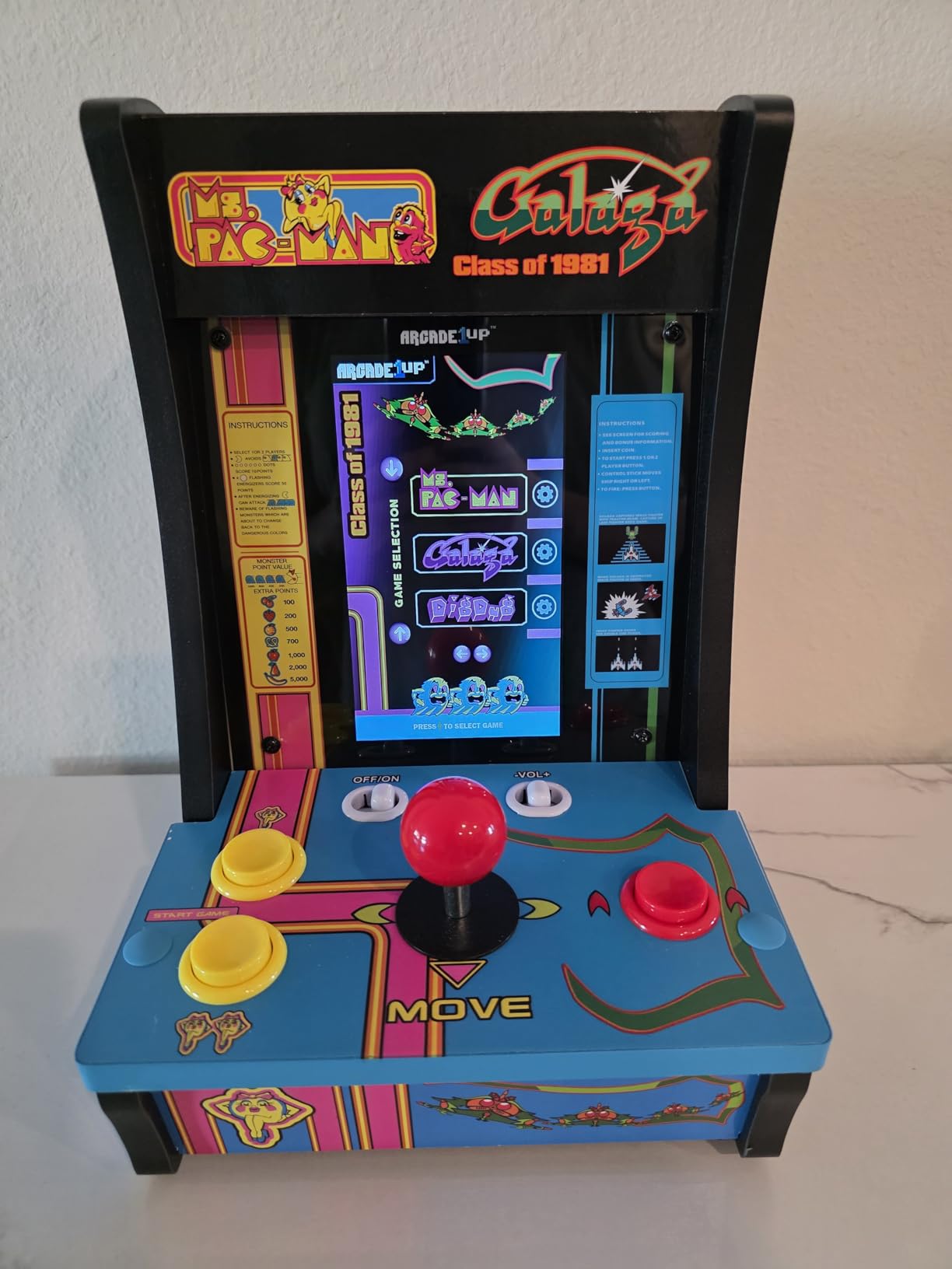 Arcade1Up Pac-Man Countercade Countertop Arcade Machine with 3 Retro Games, 7