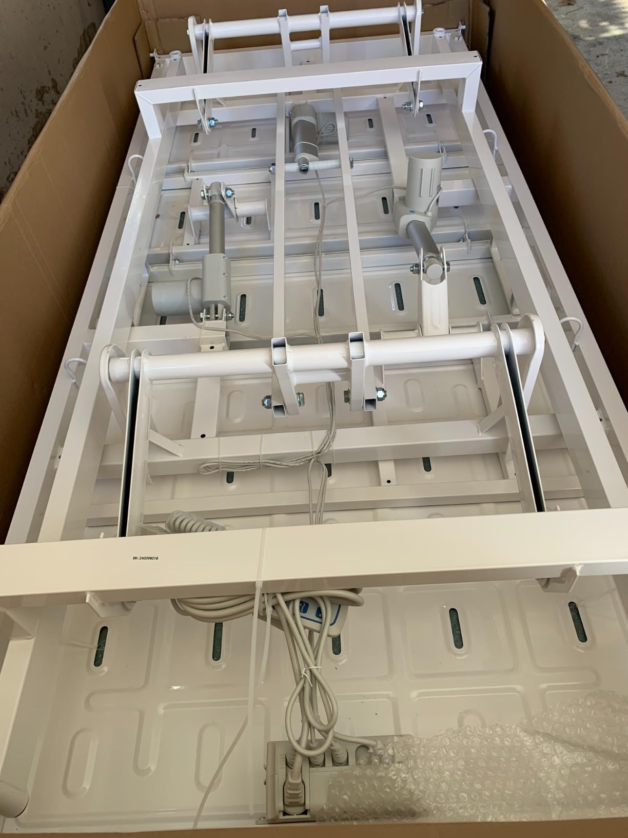 Real Relax 3 Function Full Electric Hospital Bed, ICU Electric Medical Bed with 4 inch Foam Mattress & IV Pole, Dining Table Board, Central Locking System with 5 inch Casters, 530LBS Loading customer photo 2