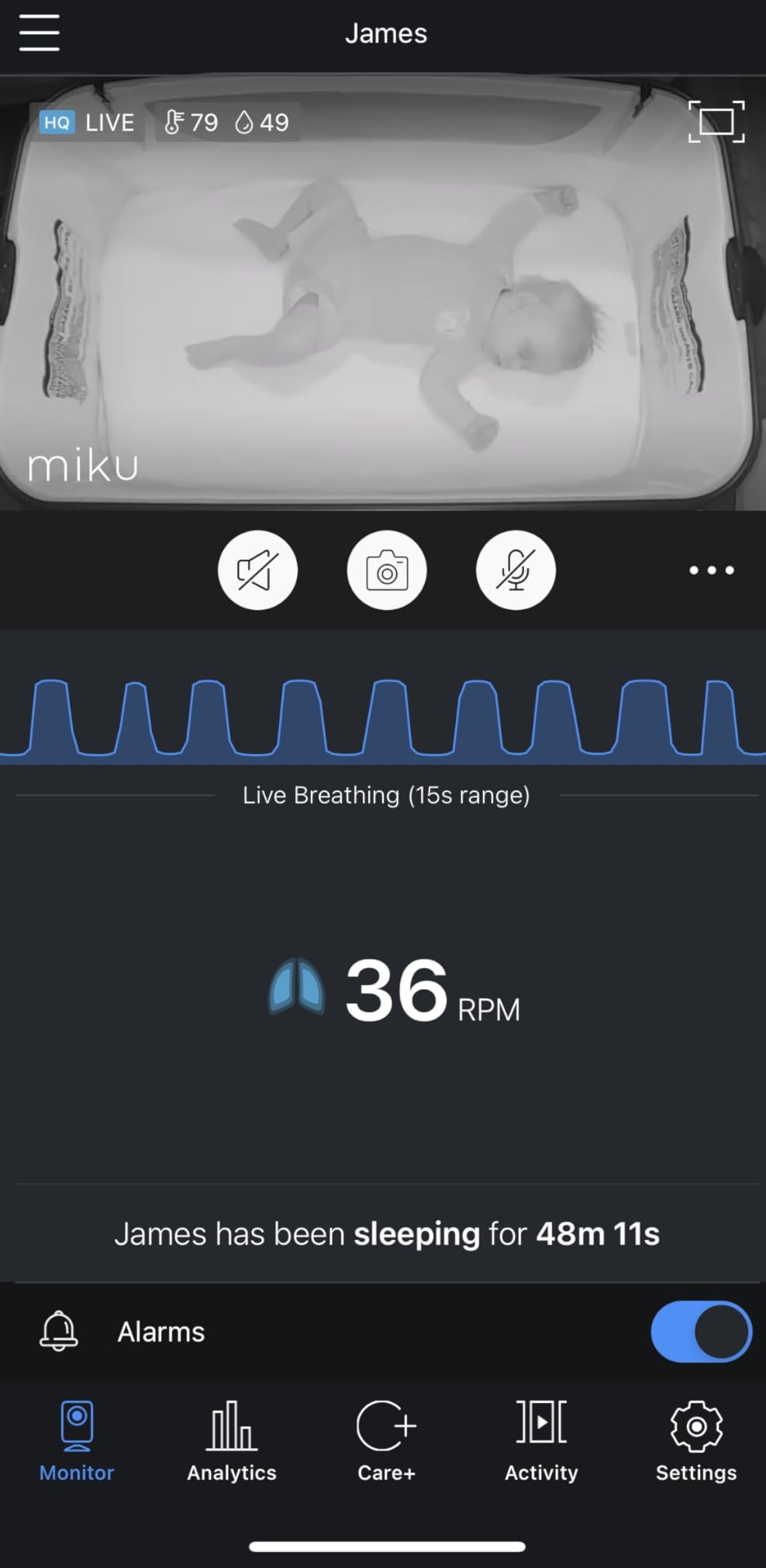 Miku Pro Smart Baby Monitor with Camera, Track Live Breathing with No Wearable, Real-Time Alerts, Sleep Analytics, 1080p Wi-Fi Video, Night Vision, and 2-Way Audio, Wall Mount Included customer photo 1