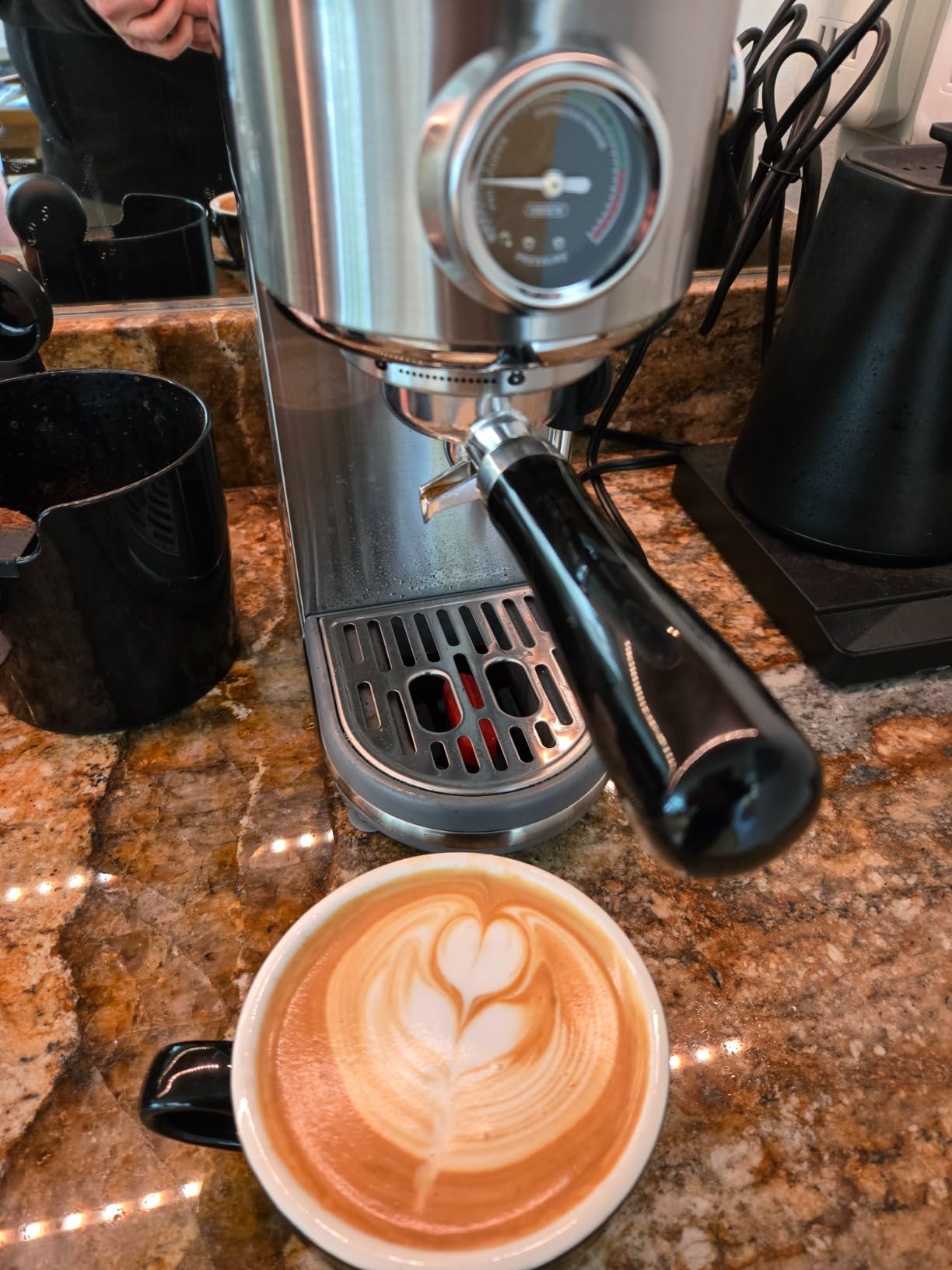 HIBREW H10B Programmable Semi Automatic Espresso Machine, 20 Bar Compact Stainless Steel Coffee Maker with Milk Frother, Pressure Gauge & LED Display, 51mm Portafilter for Cappuccino Latte customer photo 2