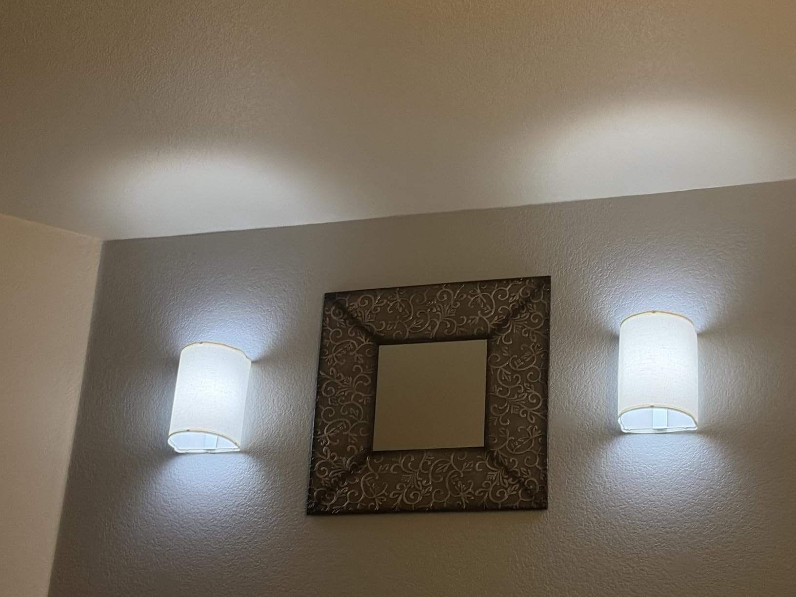 Plug in Wall Sconces Set of Two: Wall Lights with On/Off Switch - Stepless Color Temperature Wall Mount Lamps - Fabric Linen Wall Sconce for Bedroom Living Room & Hallway- Indoor Corded Wall Sconces customer photo 2