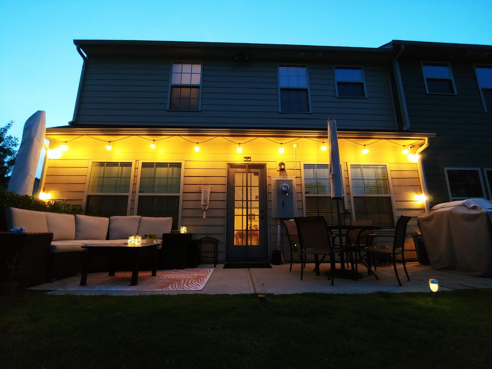 Banord White Outdoor String Lights, 96FT Commercial Grade Patio Lights with 30 1W S14 Dimmable Shatterproof LED Bulbs, Heavy Duty Hanging Lights for Outdoor, Waterproof String Lights (2x48FT) customer photo 2