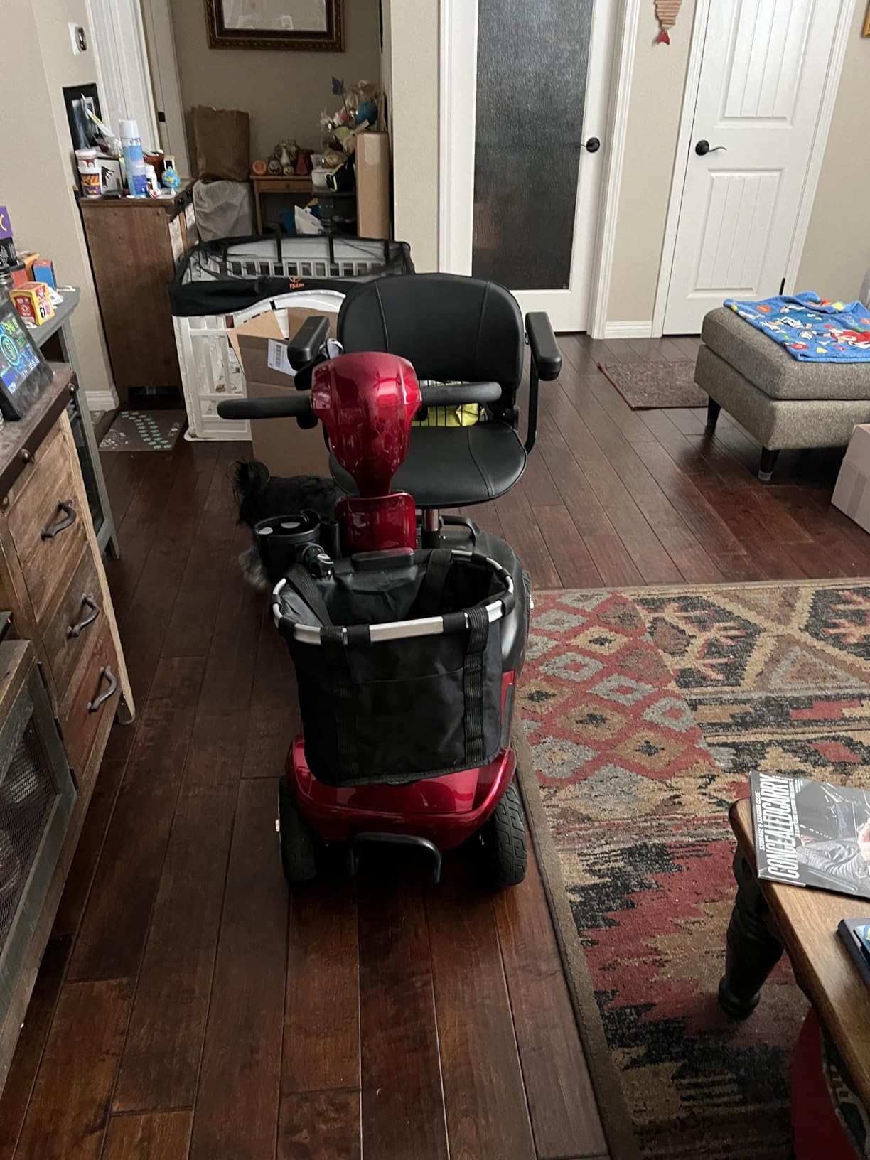 20 Miles 4 Wheels Mobility Scooter for Seniors/Adults Up to 300LBS, 350W Electric Wheelchair Detachable Lithium Battery, Dual Baskets, Rotating Seat, with Taillight, USB Charging, Blue 18AH customer photo 1