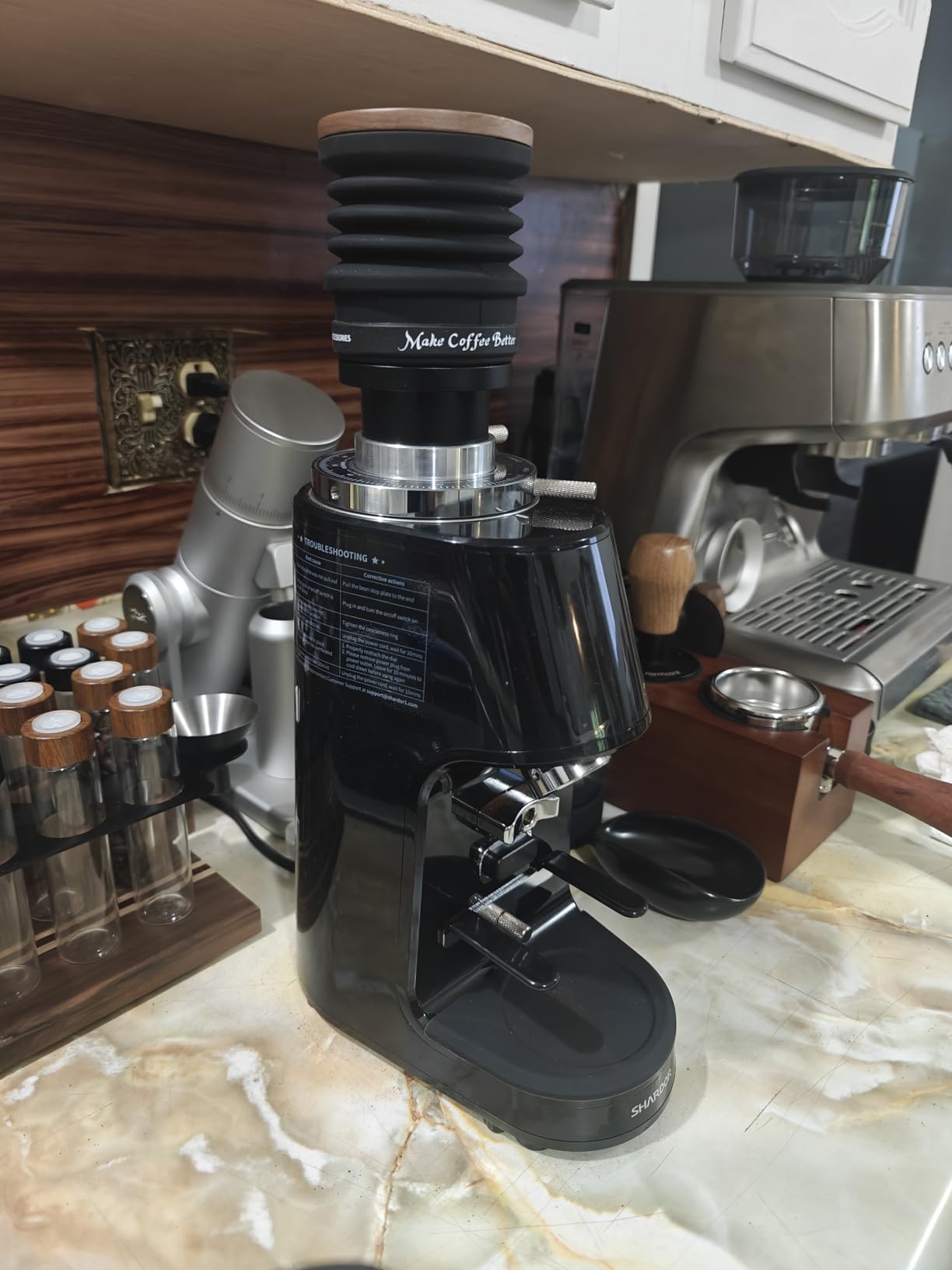 SHARDOR Professional 64mm Burr Coffee Grinder with 100 Grind Settings and All-Metal Chamber, Coffee Bean Grinder with Adjustable Electronic Timer and LED Display, Anti-Static, Black, 120V Only customer photo 1