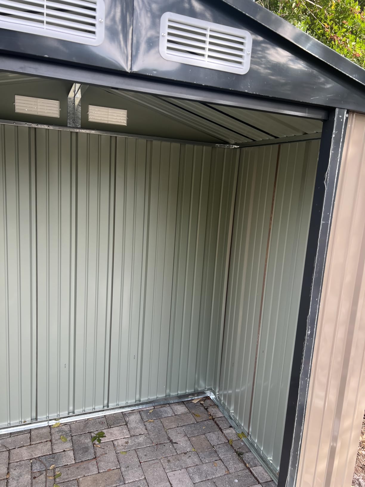 Aoxun 6.2x4 FT Shed Outdoor Storage Shed, Brown | Metal Shed with Lockable Doors & Slooping Roof Garden Tool Shed for Backyard, Patio, Poolside customer photo 2