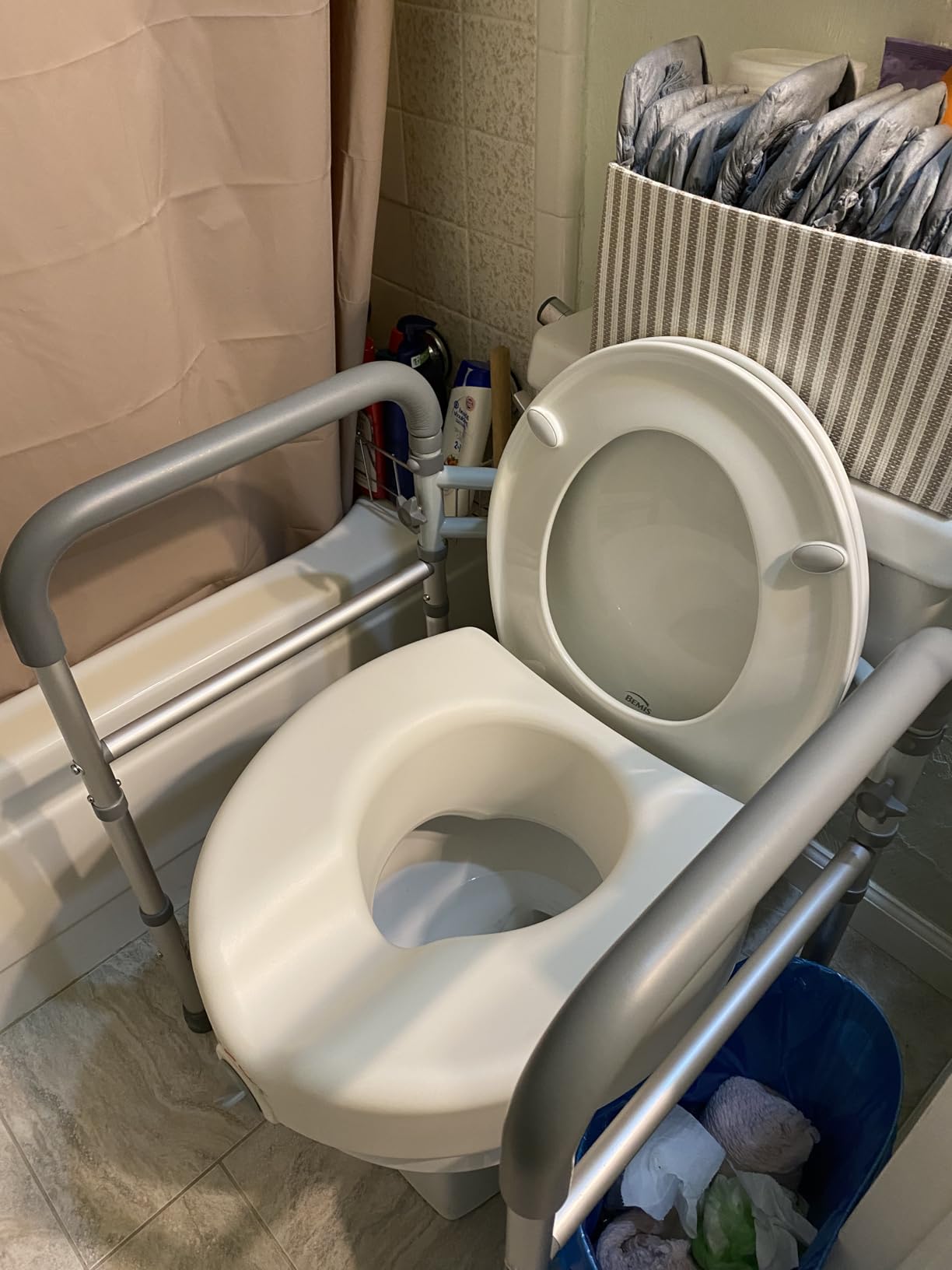 HOMLAND Toilet Safety Rails for Seniors, Adjustable Height & Width 350lb Toilet Handles for Elderly and Disabled, Foldable Toilet Safety Frame, Fit Any Toilet customer photo 1