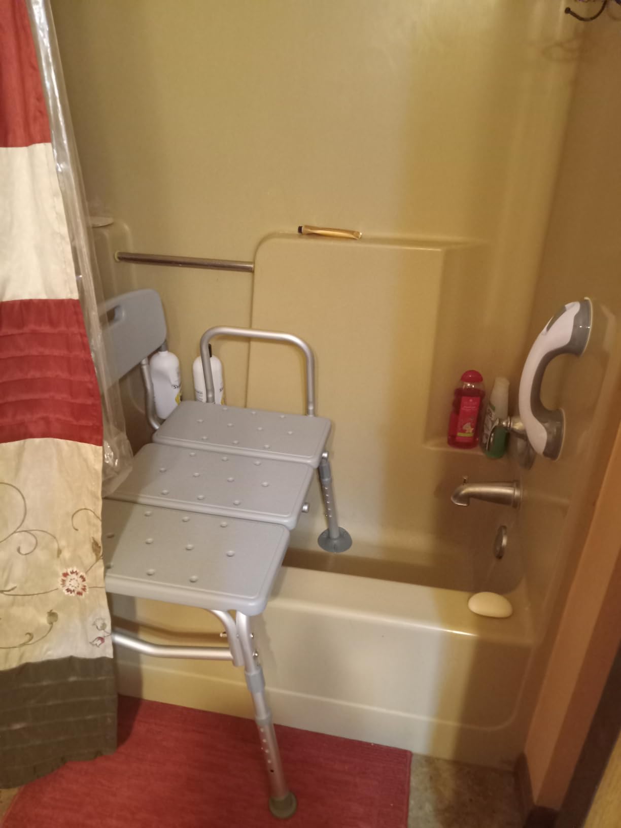 HOMLAND Tub Transfer Bench for Bathtub, 400 lbs Heavy Duty Shower Chair with Backrest, Slip-Resistant Feet, Height Adjustable Shower Bench Shower Seat for Elderly and Disabled customer photo 1
