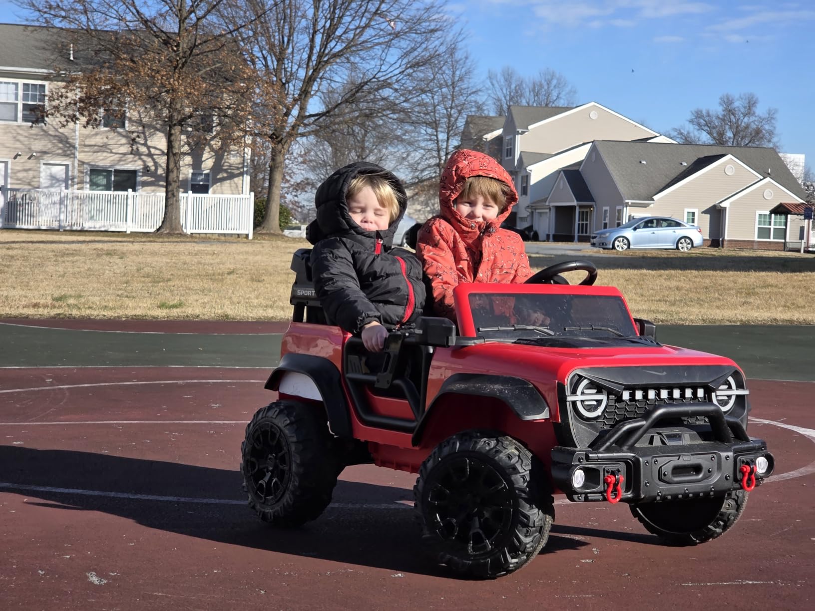 Best Choice Products Kids 24V 2-Seater Electric Ride On Car Truck w/ 132lb Weight Capacity, Parent Control, Bluetooth, LED Lights - Red customer photo 2