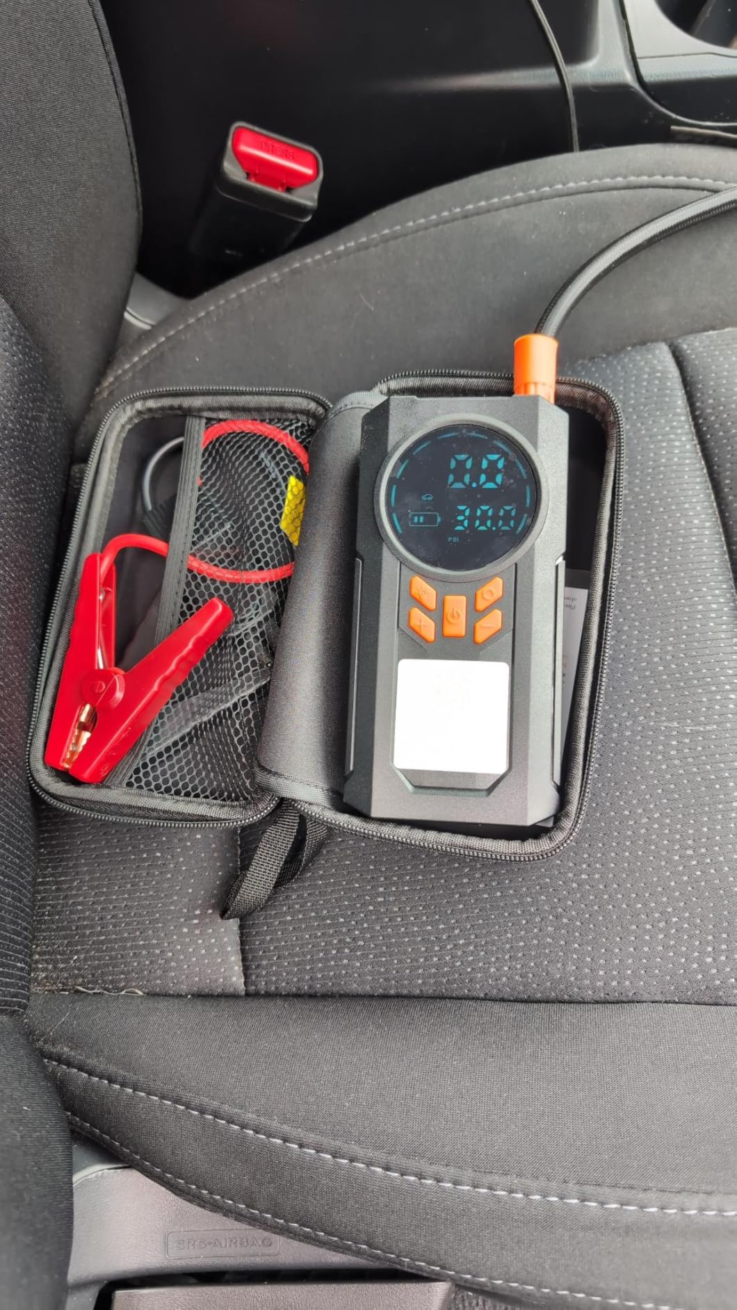 Jump Starter with Air Compressor, 5000A 160PSI Battery Jumper Starter Portable (9.0 Gas/8.0L Diesel), 12V Jump Box Car Battery Jump Starter with Smart Jumper Cables, LED Light, LCD Display customer photo 1