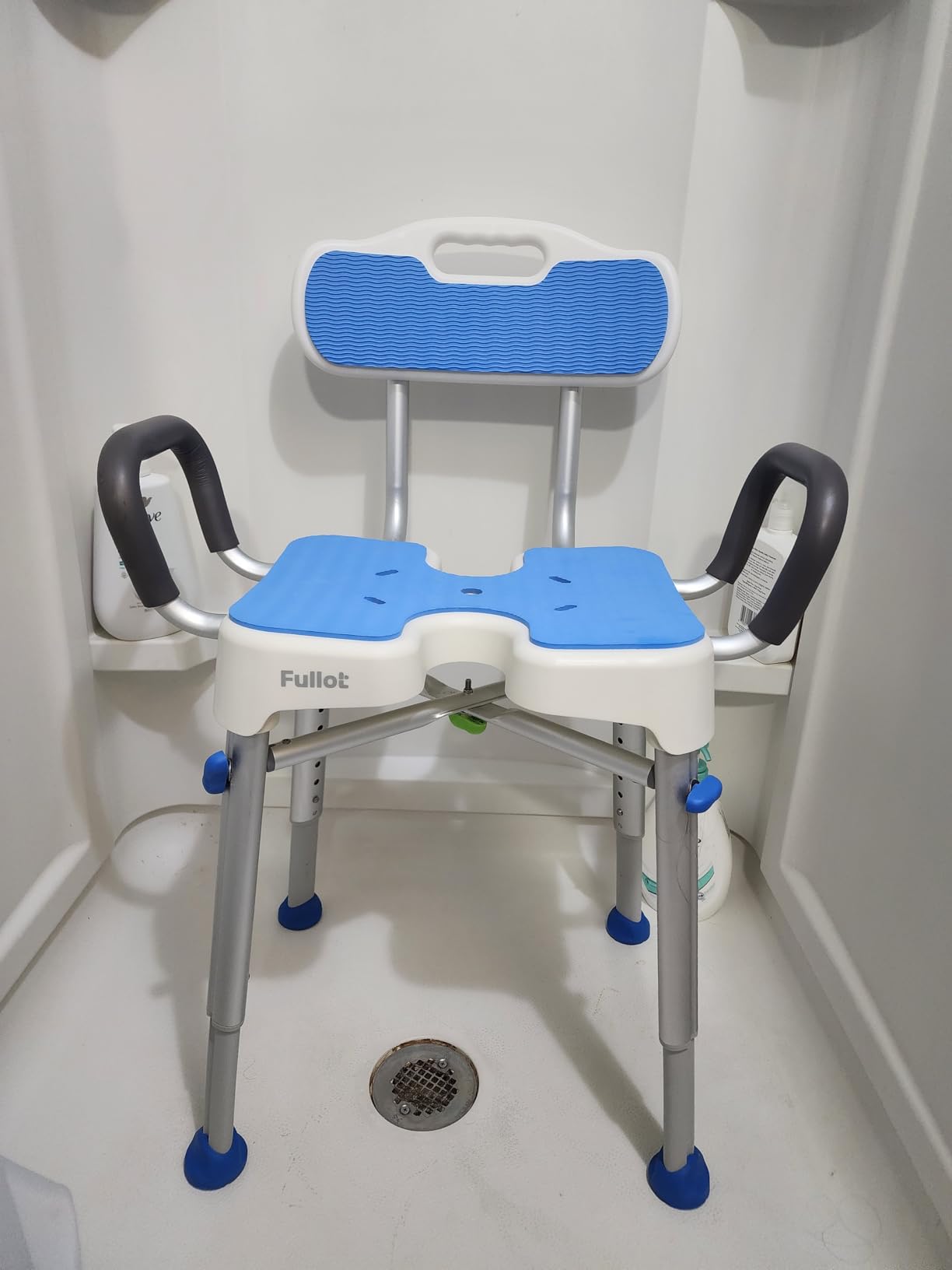 Ergonomic H-Shaped Shower Chair for Elderly and Disabled with Padded Back & Arms, 500 lbs Heavy Duty Adjustable Shower Stool Seat for Easy Cleaning, Anti-Slip Bath Chairs for Bathtub customer photo 2