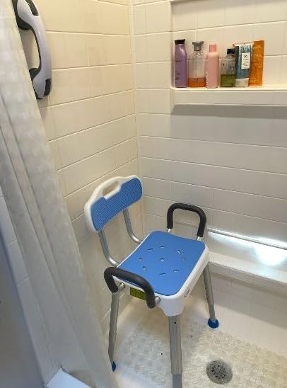 Widened Shower Chair for Inside Shower with Padded Back & Arms, 400 lbs Heavy Duty & Adjustable Shower Chair for Elderly and Disabled, Non-Slip Shower Seat, Bath Chair for Tub customer photo 1