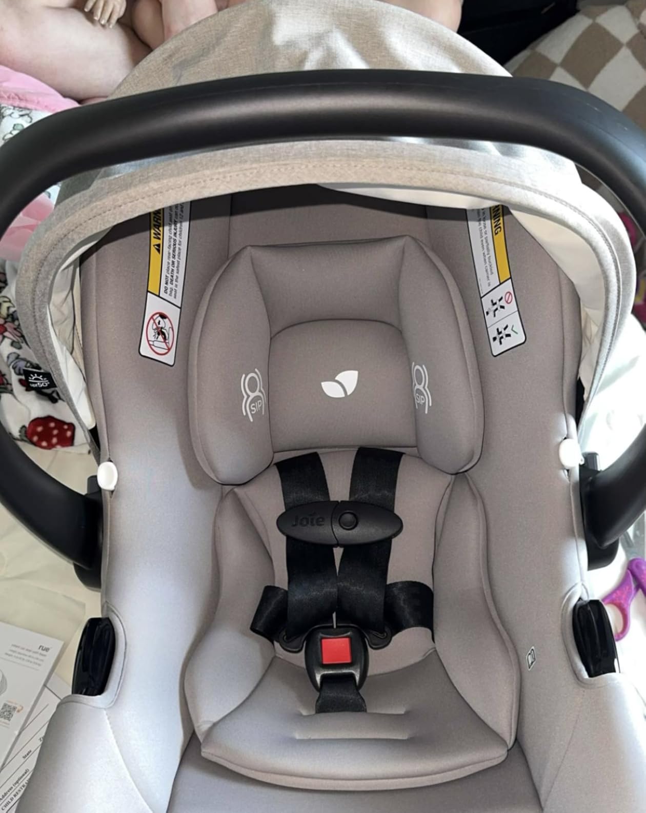 Joie Baby Rue Lightweight Infant Car Seat and Anti-Rebound Base, Side-Impact Protection, Dove customer photo 1