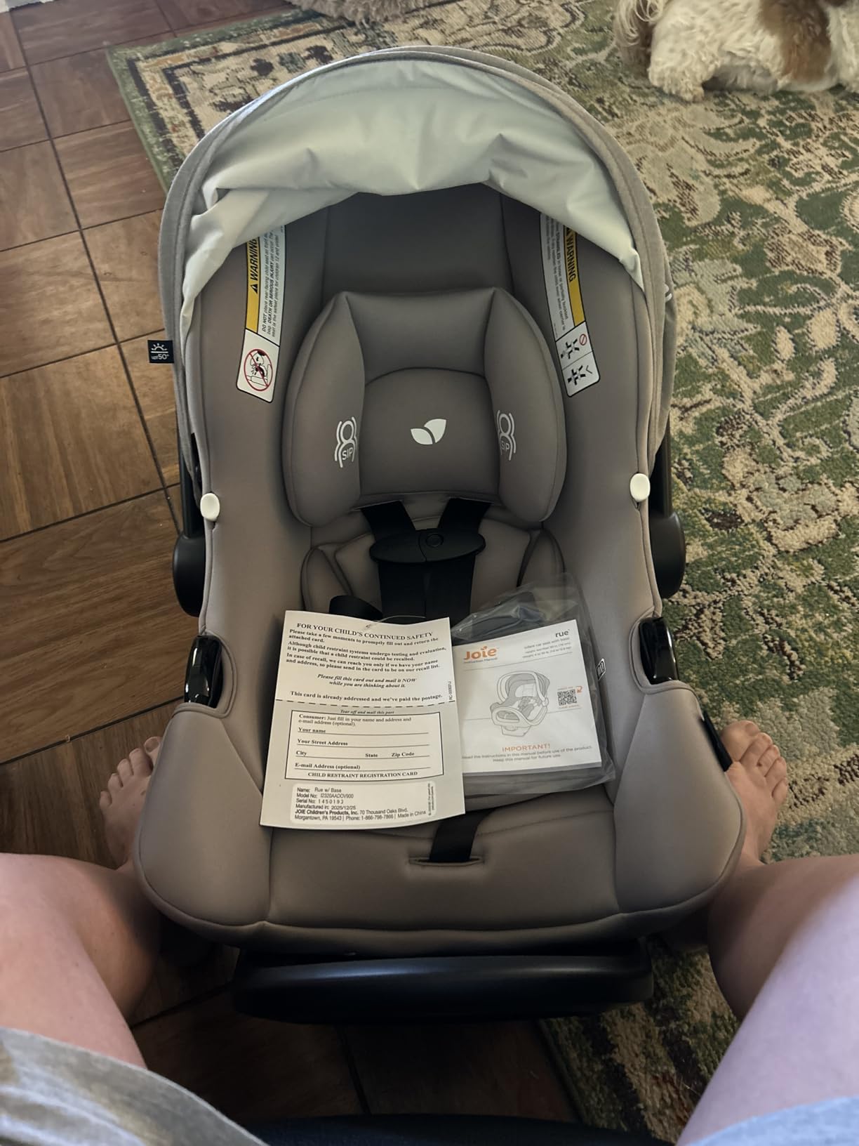 Joie Baby Rue Lightweight Infant Car Seat and Anti-Rebound Base, Side-Impact Protection, Dove customer photo 2