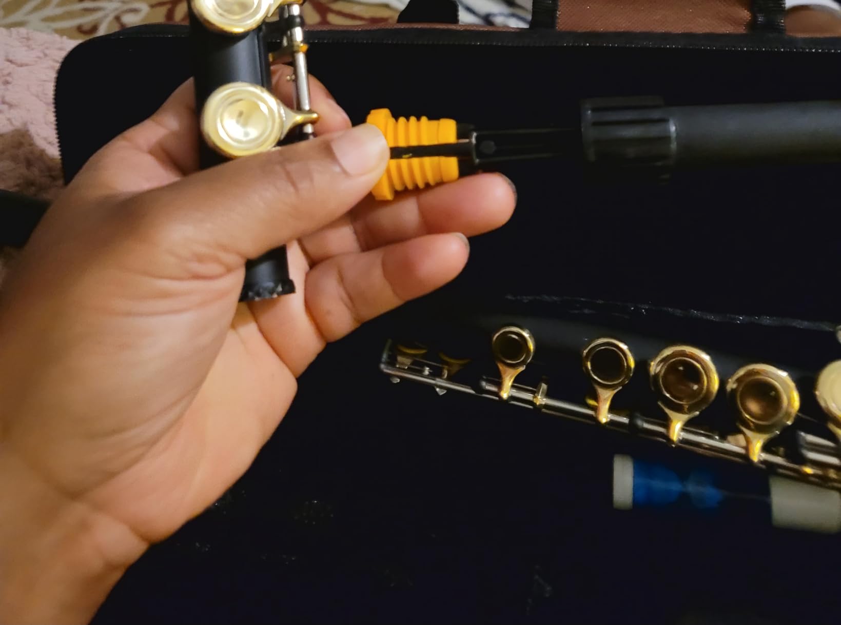 Rhythm C Flutes with Engraved Flower Closed Hole 16 Keys Flute For Student, Beginner with Stand, Carrying Case, Cleaning Kit, Gloves, Tuning Rod (Ni-Silver Color) customer photo 2