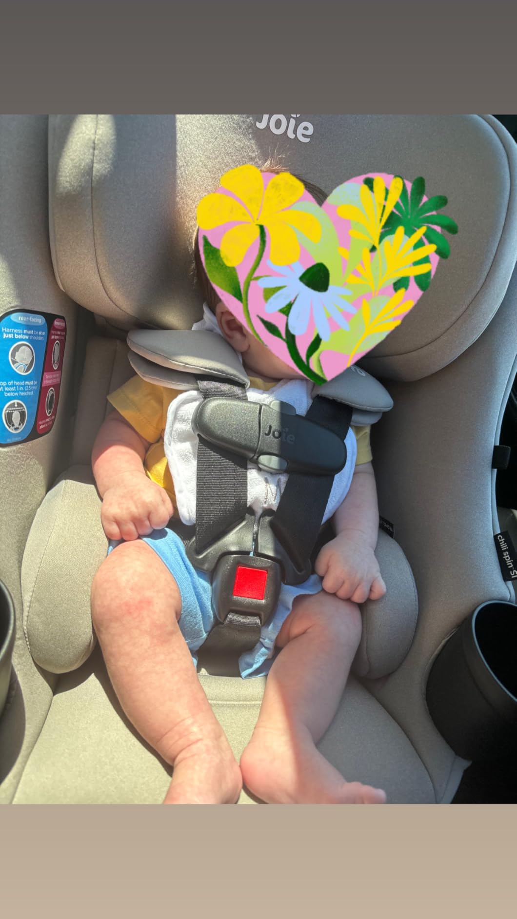 Joie Baby, Chili Spin SI 360 Rotating 2-in-1 Convertible Car Seat, Rear and Forward-Facing, No-Rethread Harness, Side Impact Protection (Dove) customer photo 1