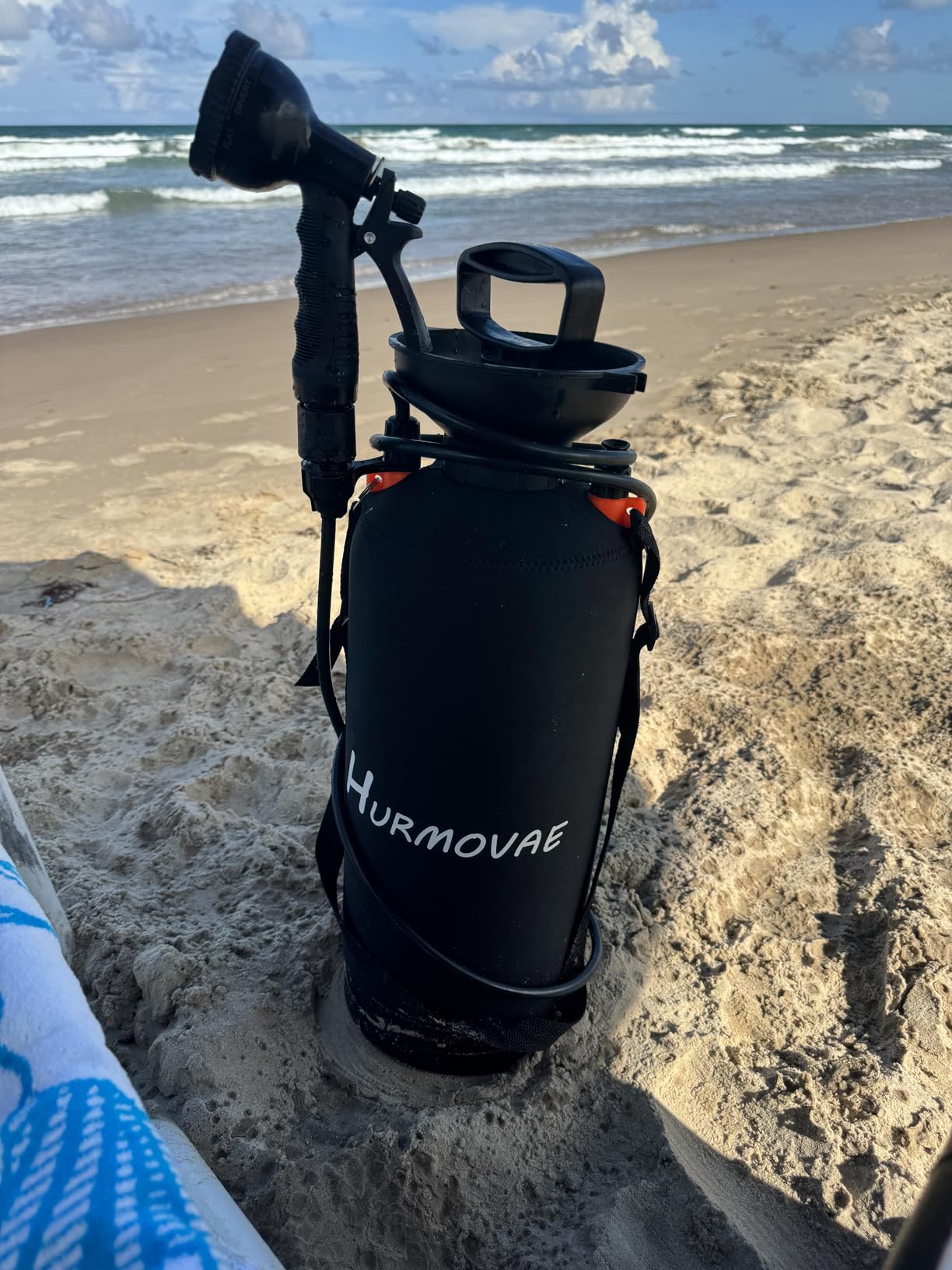 2.1Gallon (8L) Portable Shower for Beach & Camping, 10 Spray Modes, Pressurized Beach Shower for Sand Rinse, Camping Shower, Surf Shower, Portable Water Sprayer, Nylon Insulated Cover customer photo 2