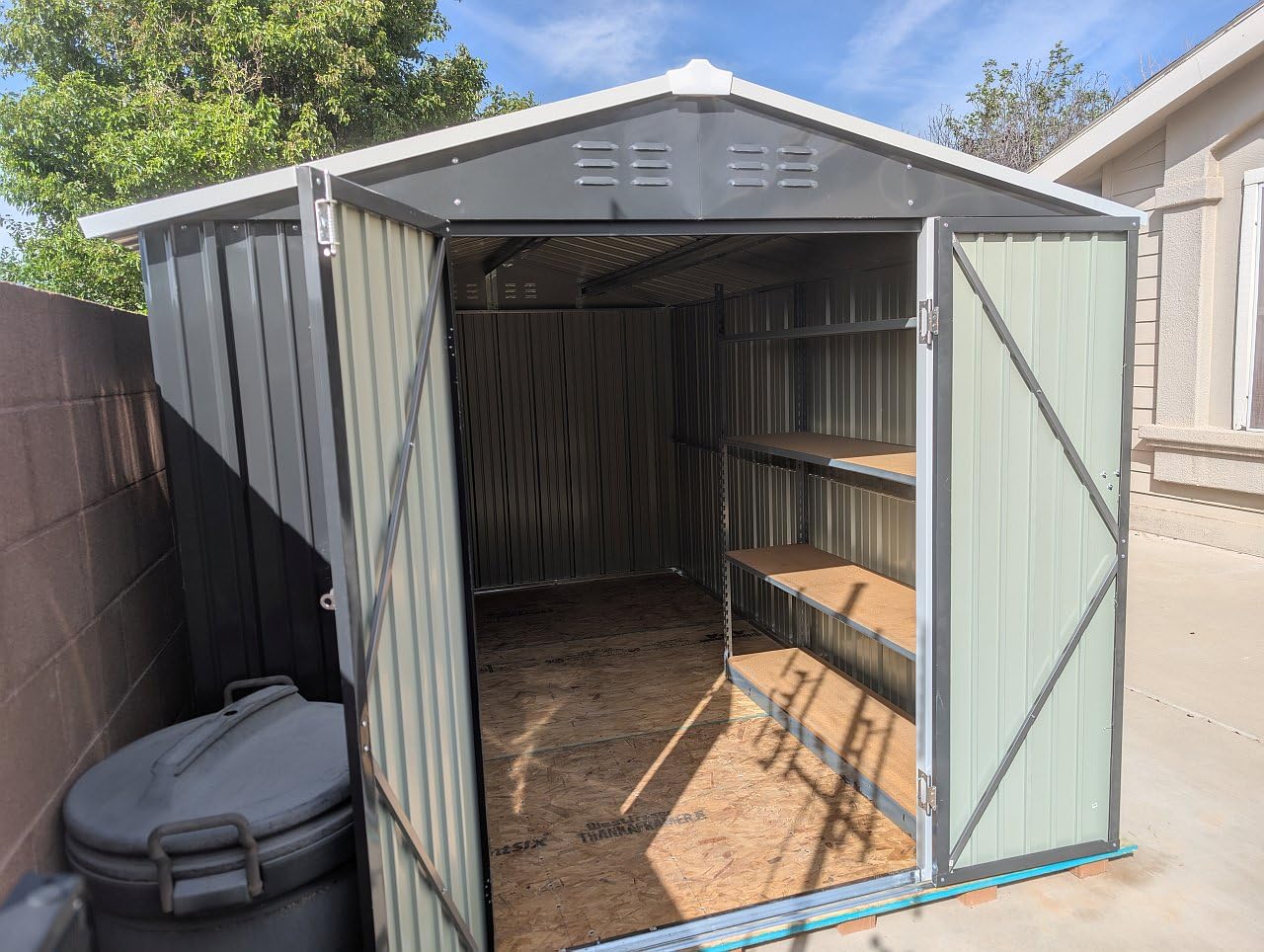 Polar Aurora 8 x 12 FT Outdoor Storage Shed, Metal Garden Shed with Updated Frame Structure, Tool Sheds for Backyard Garden Patio Lawn Black customer photo 2